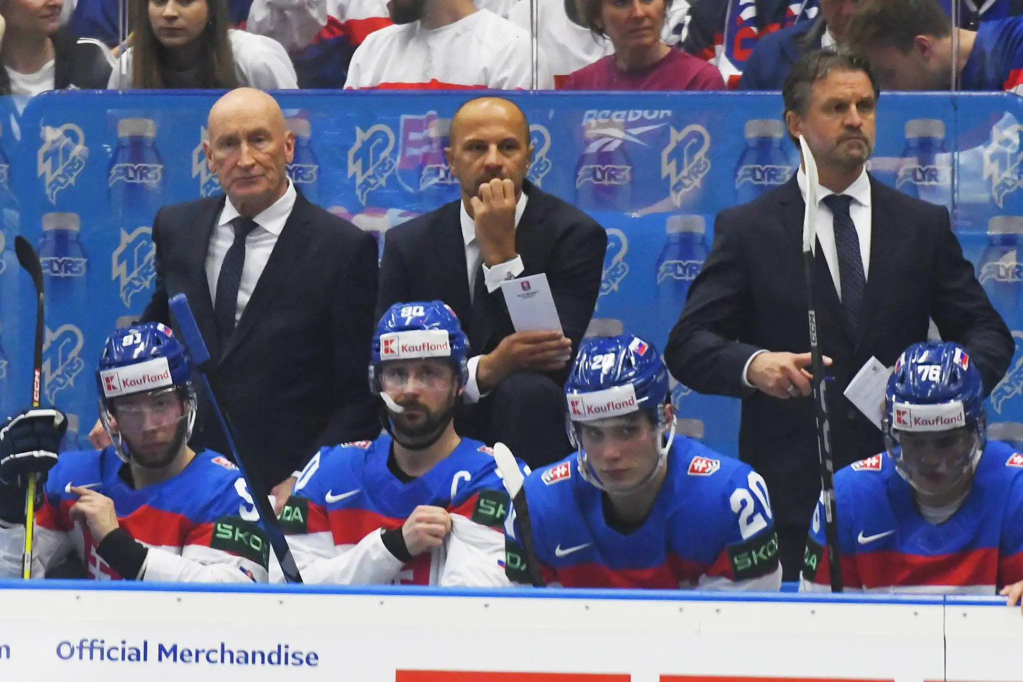 Slovenskí hokejisti v zápase proti Francúzsku