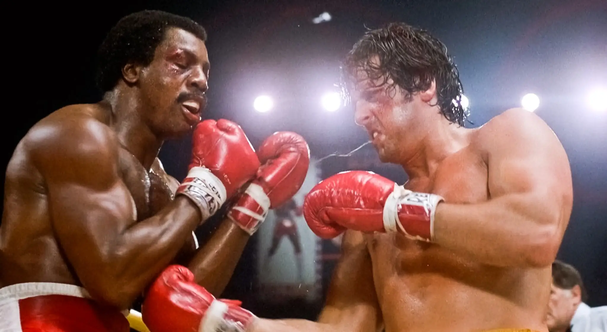 Carl Weathers a Sylvester Stallone vo filme Rocky II.