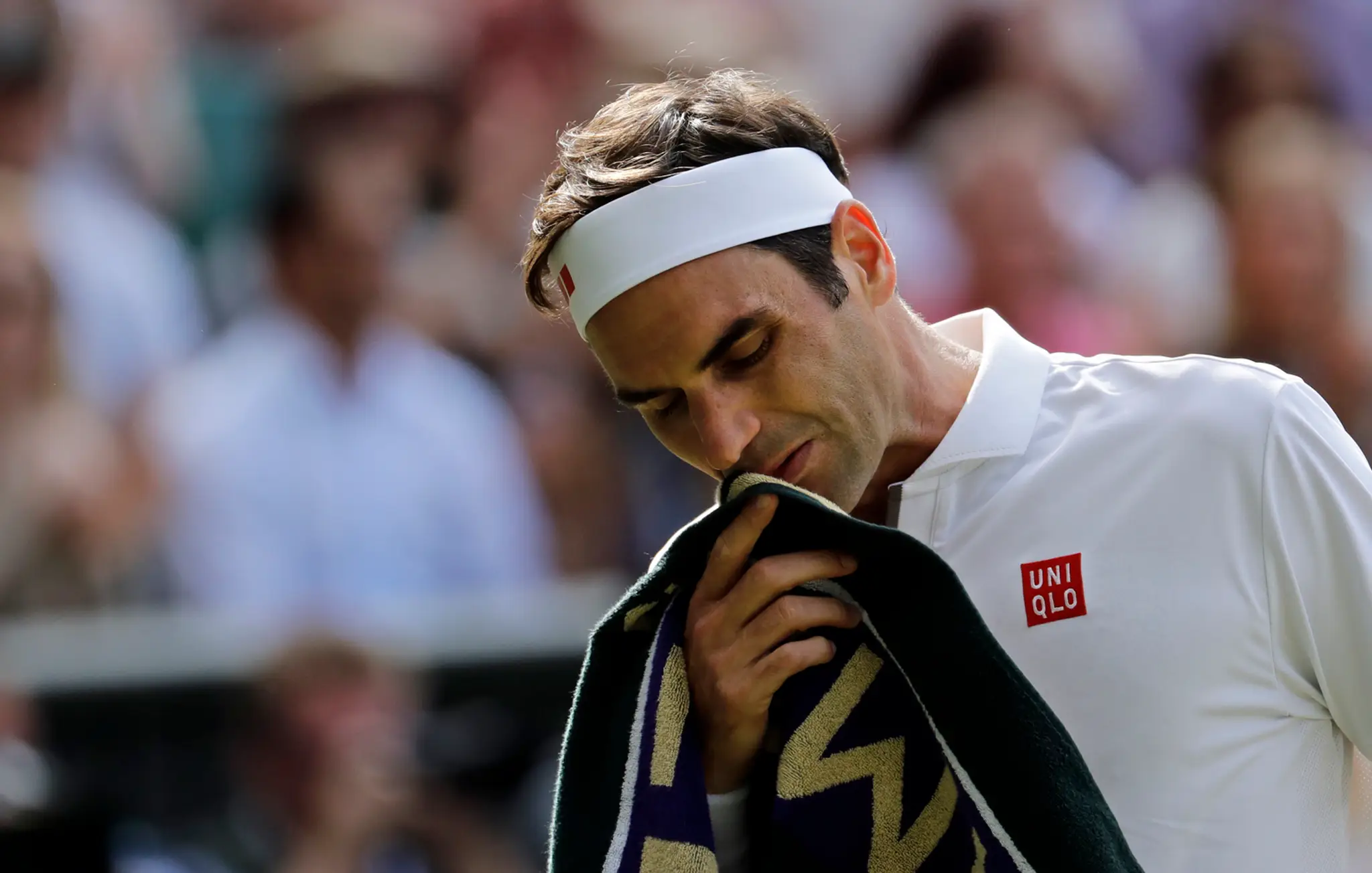 Tenista Novak Djokovič vo finále Wimbledonu.