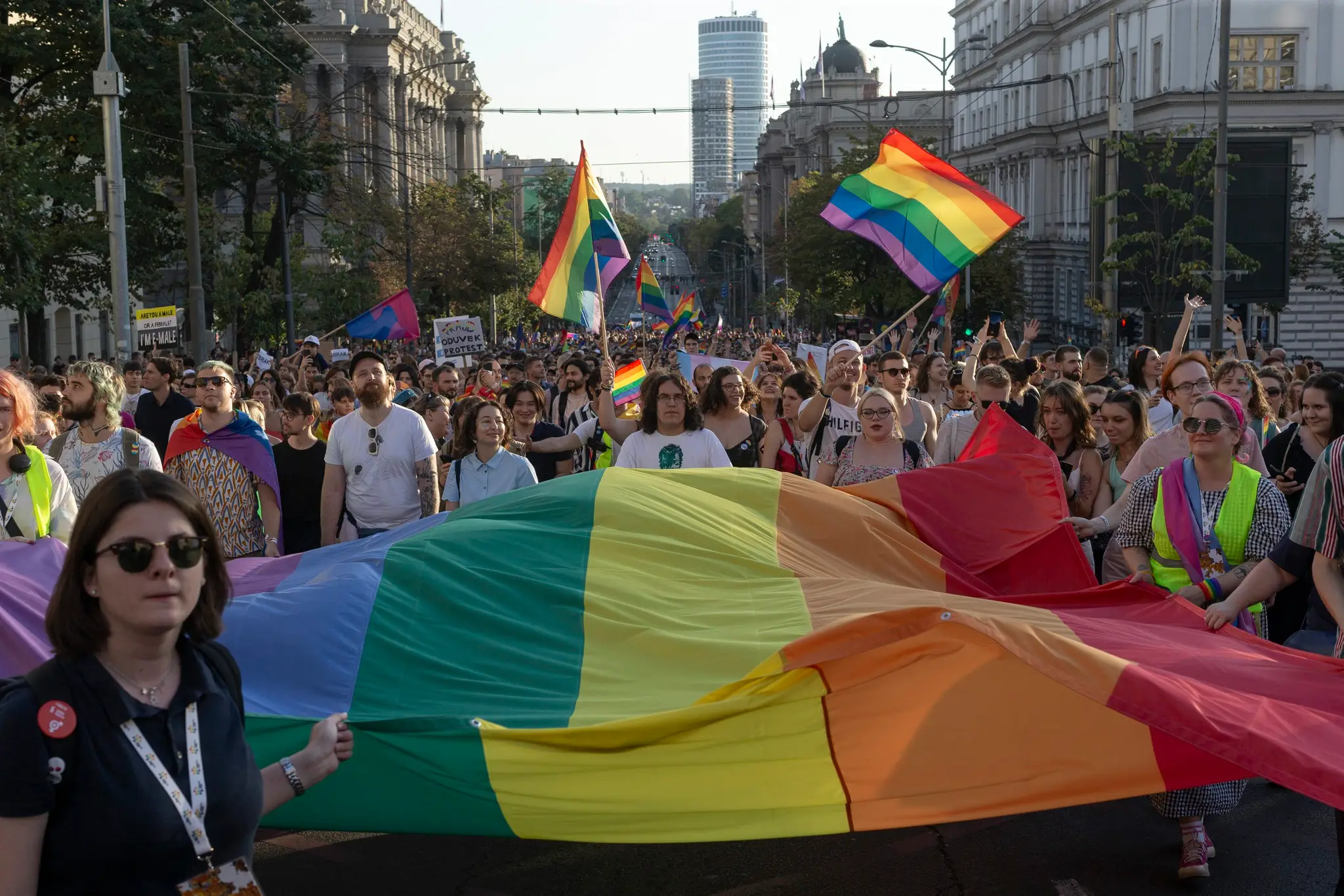 Pochod Pride v Belehrade.