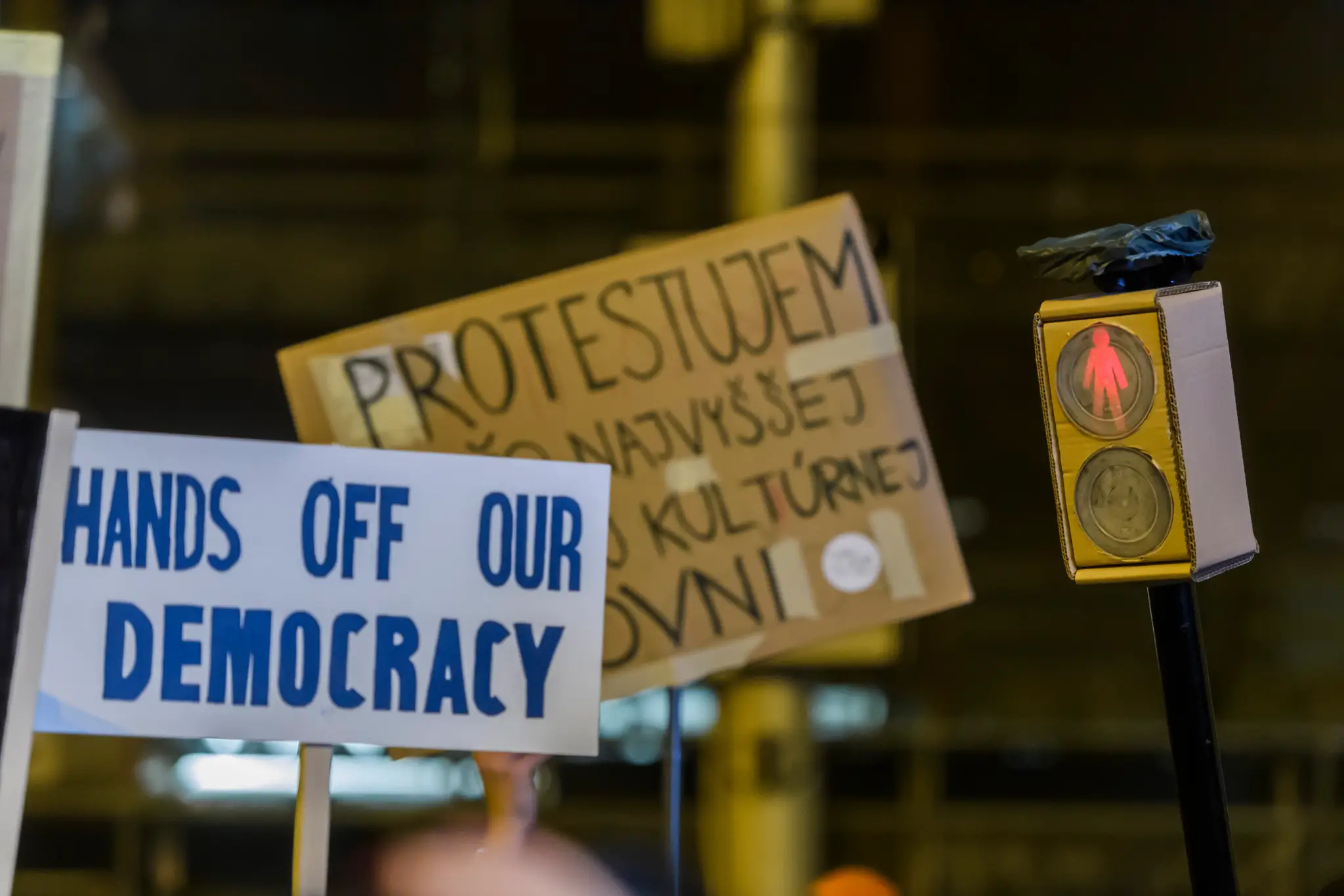 Opozičné protesty v Bratislave. 