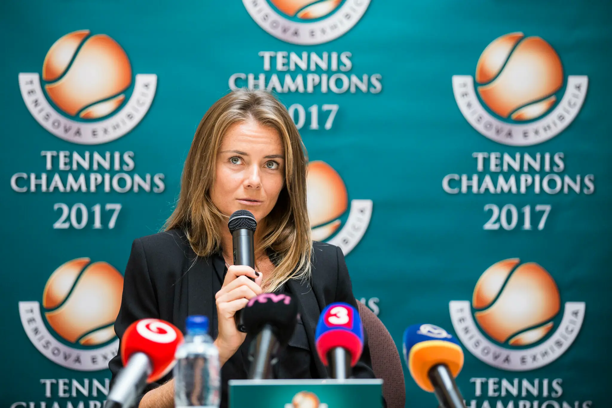 Daniela Hantuchová počas tlačovej konferencie k 10. ročníku tenisovej exhibície TENNIS CHAMPIONS.