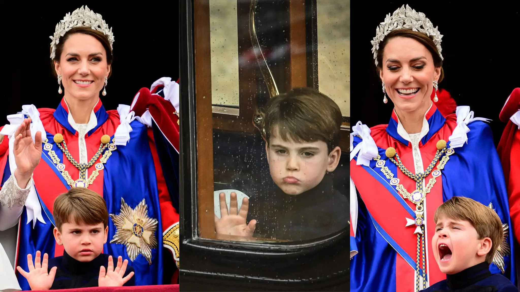 Princ Louis robí grimasy,