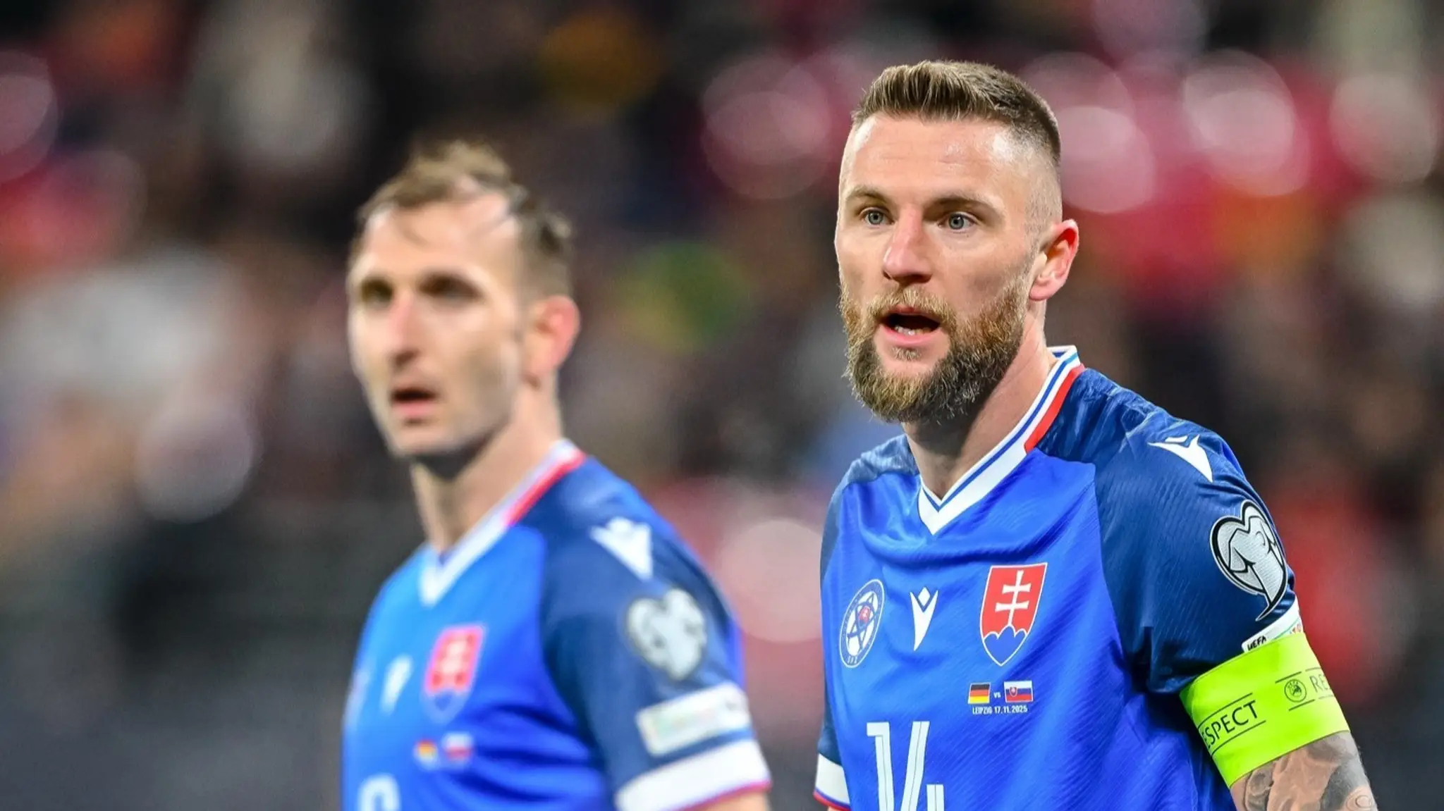 Milan Škriniar v zápase proti Nemecku