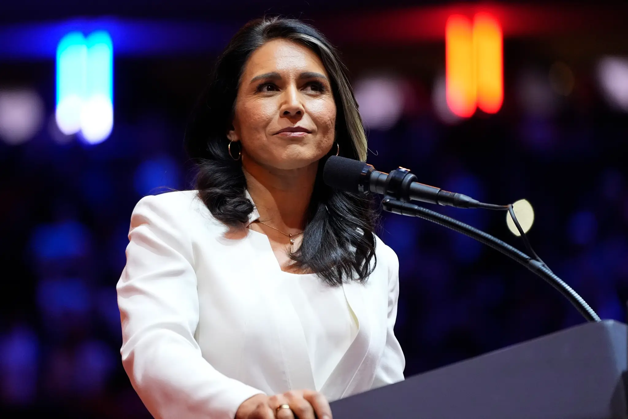 Na snímke Tulsi Gabbardová, ktorú si Donald Trump vybral za novú riaditeľku amerických tajných služieb (DNI).