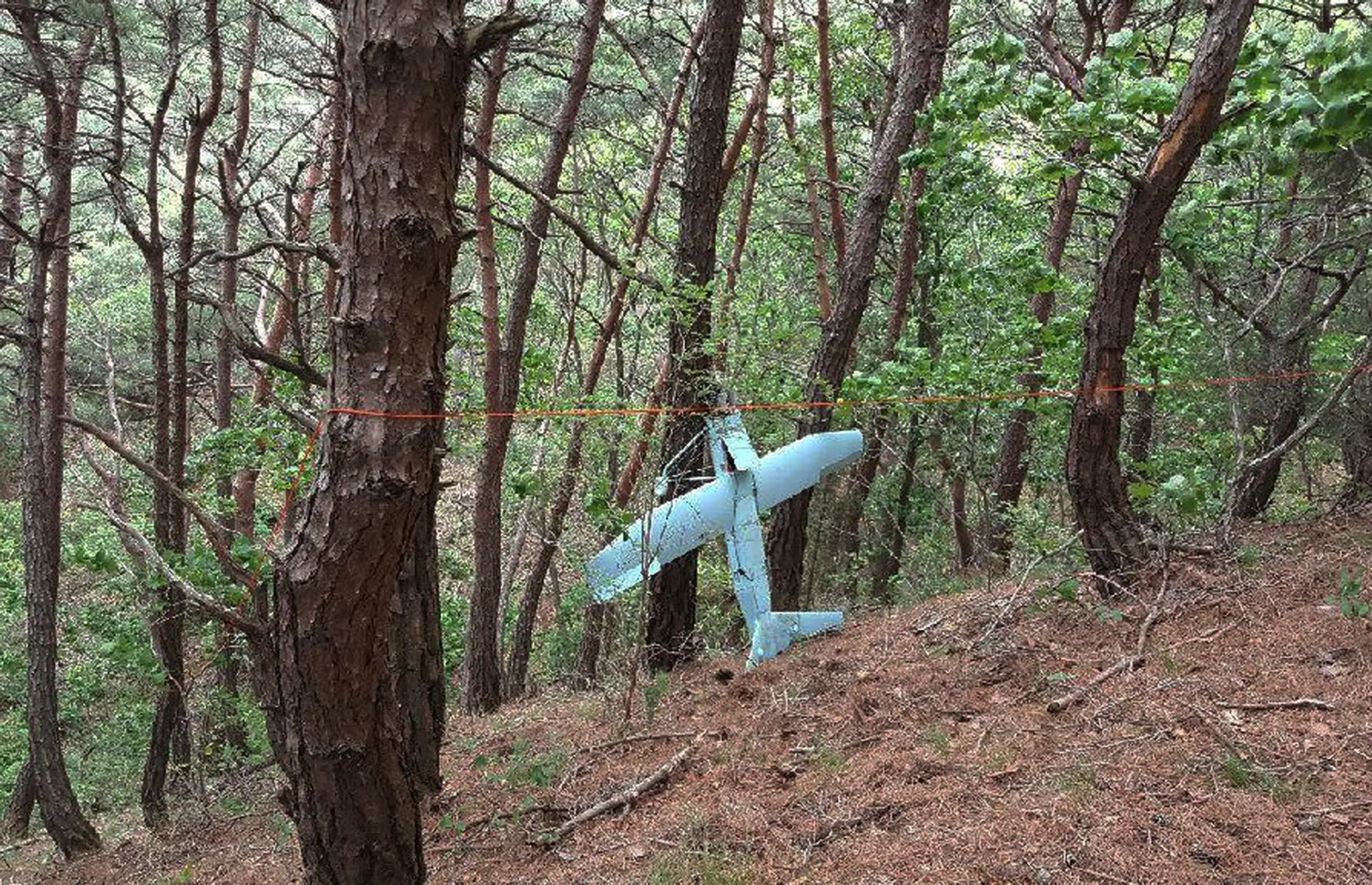 Havarovaný dron.