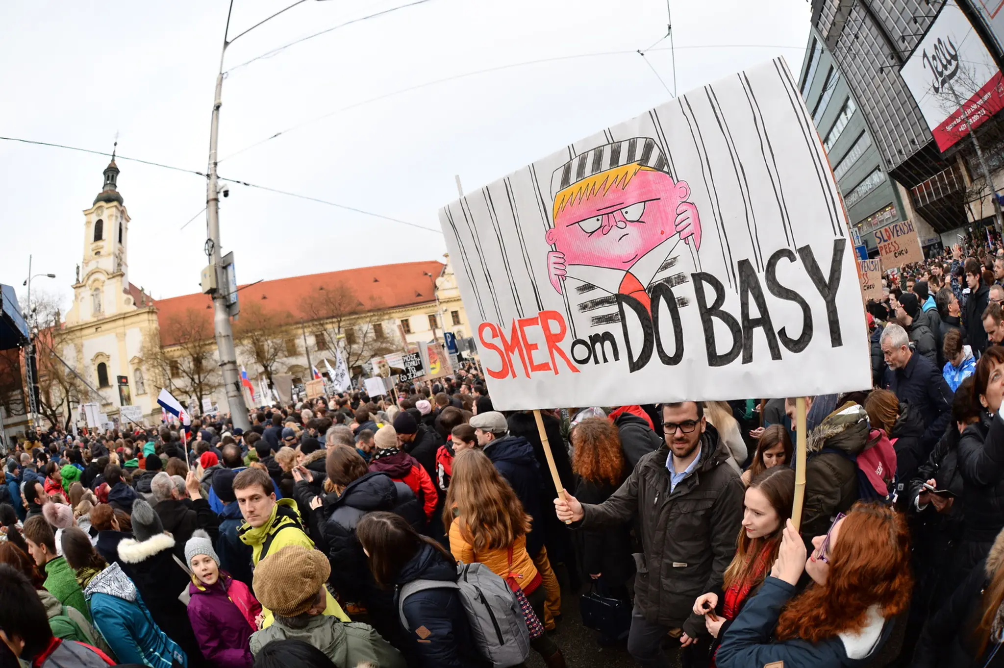 Na bratislavskom proteste Za slušné Slovensko.