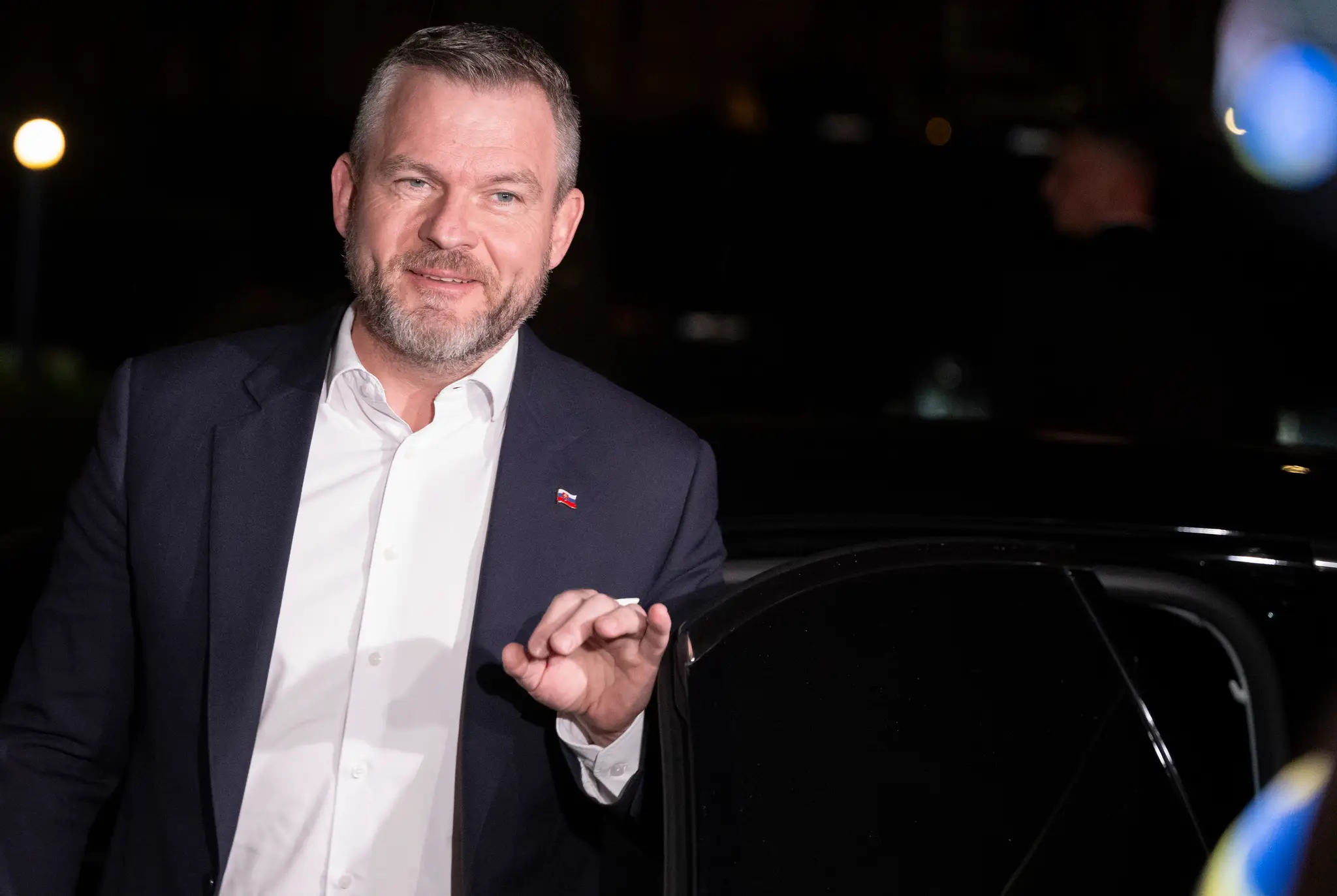 Peter Pellegrini počas príchodu do svojej volebnej centrály