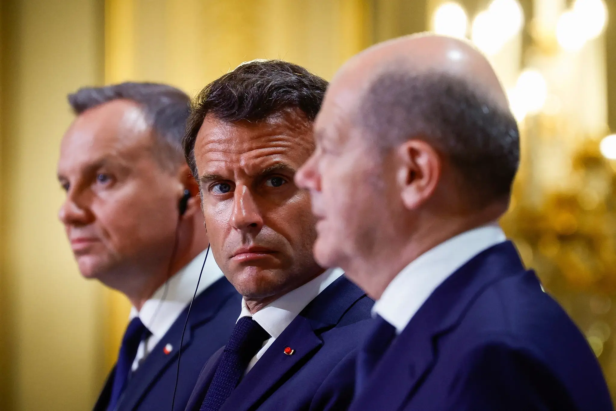 Emmanuel Macron, Andrzej Duda, Olaf Scholz