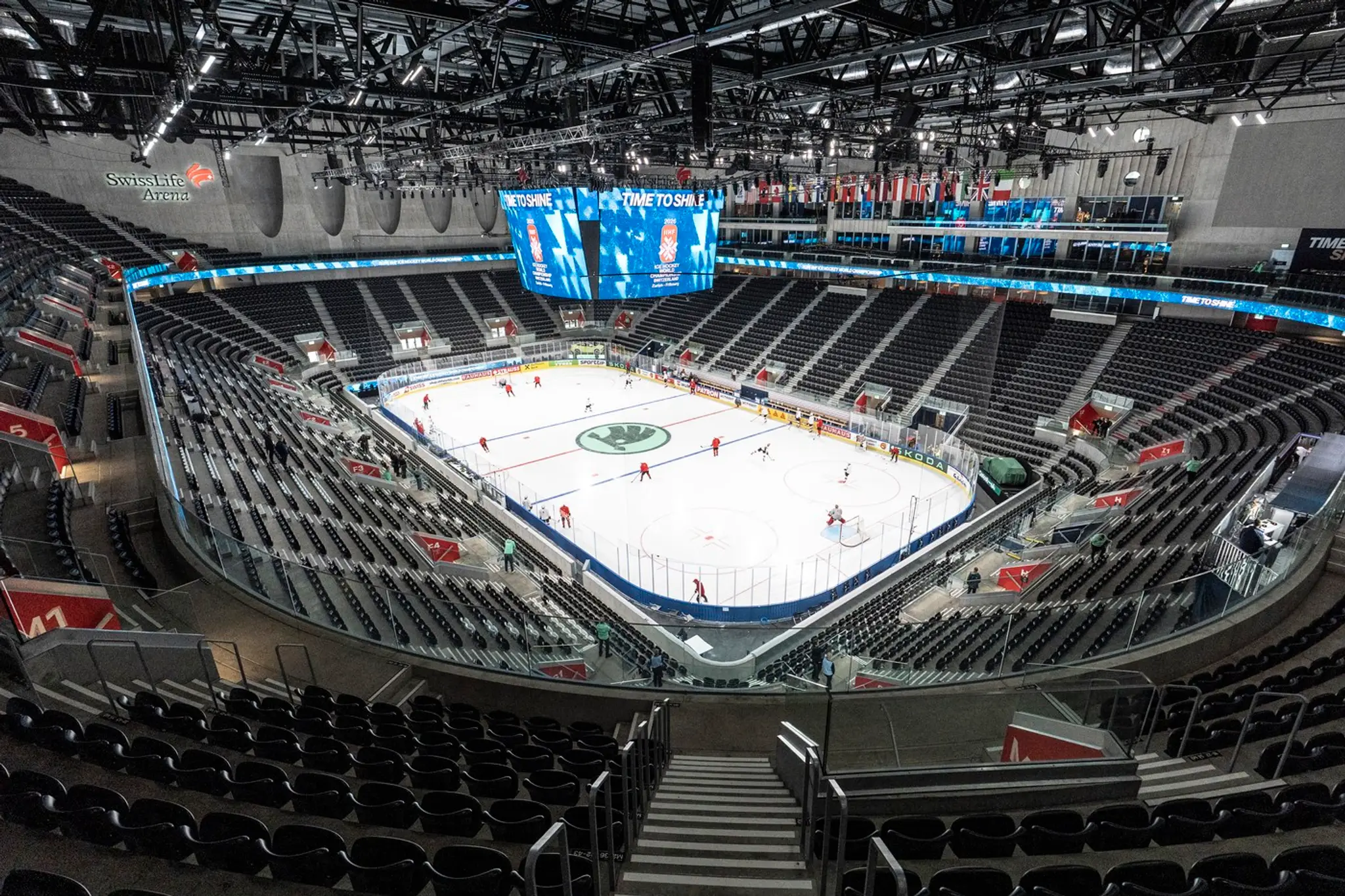 Swiss Life Arena v Zürichu, jedno z dejísk MS v hokeji 2026