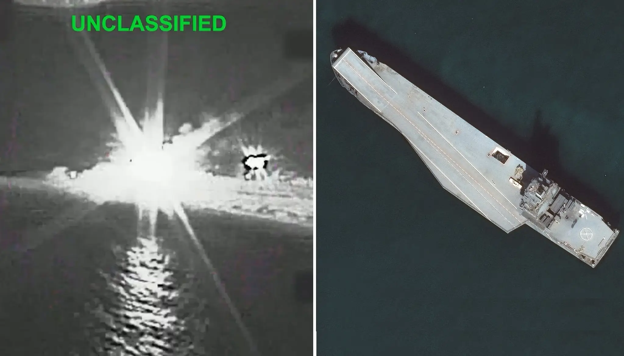 Americká armáda zničila iránsky nosič dronov Šahíd Bahman Bagheri.