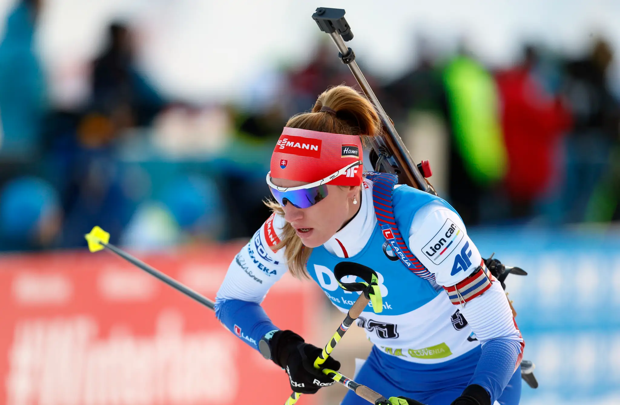 Paulína Fialková na trati počas šprintu SP v slovinskej Pokljuke.