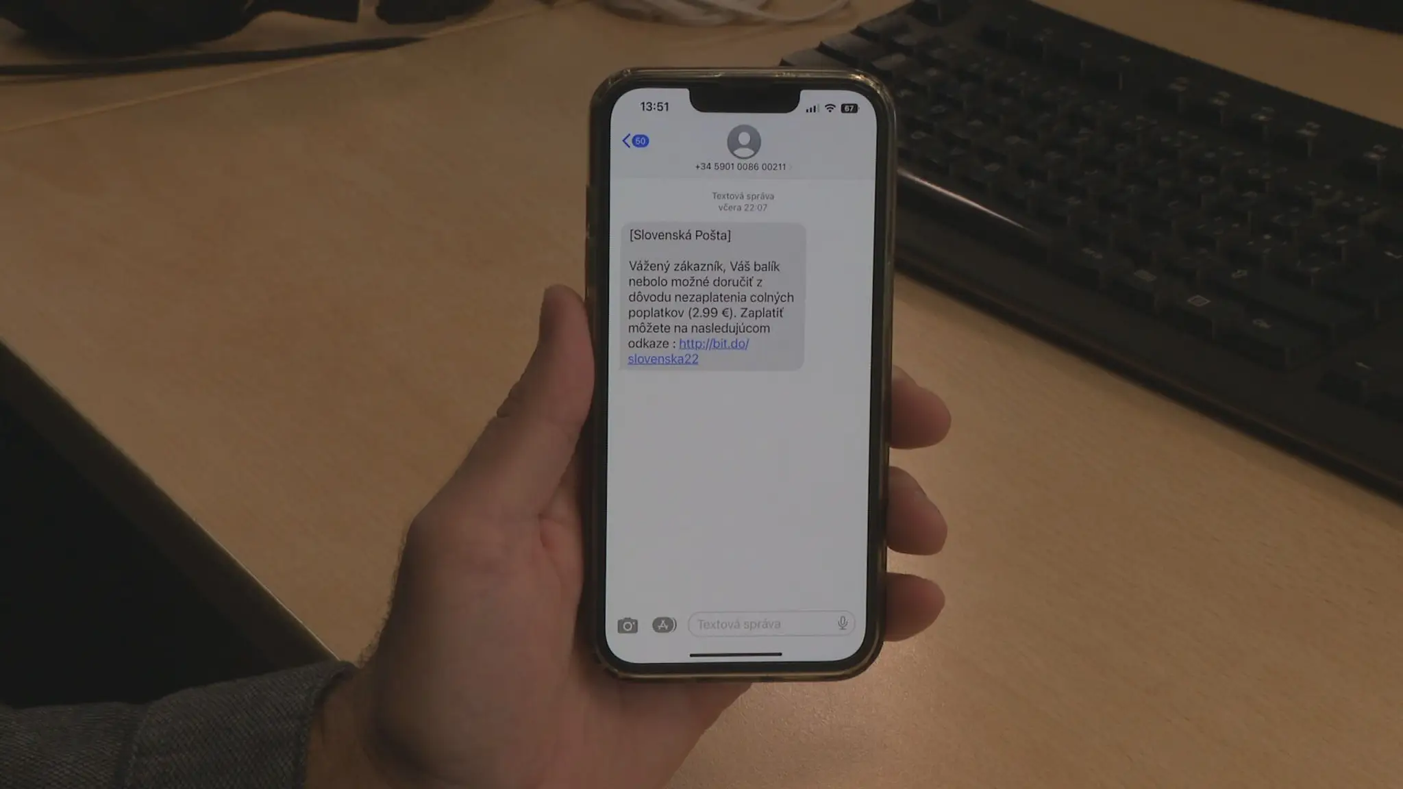 Podvodná sms-ka.