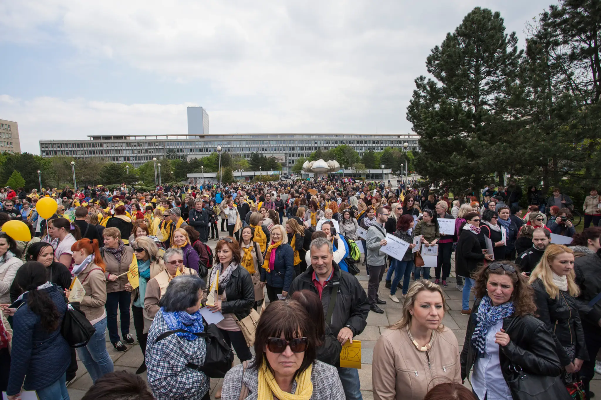 Protest učiteľov v Bratislave 