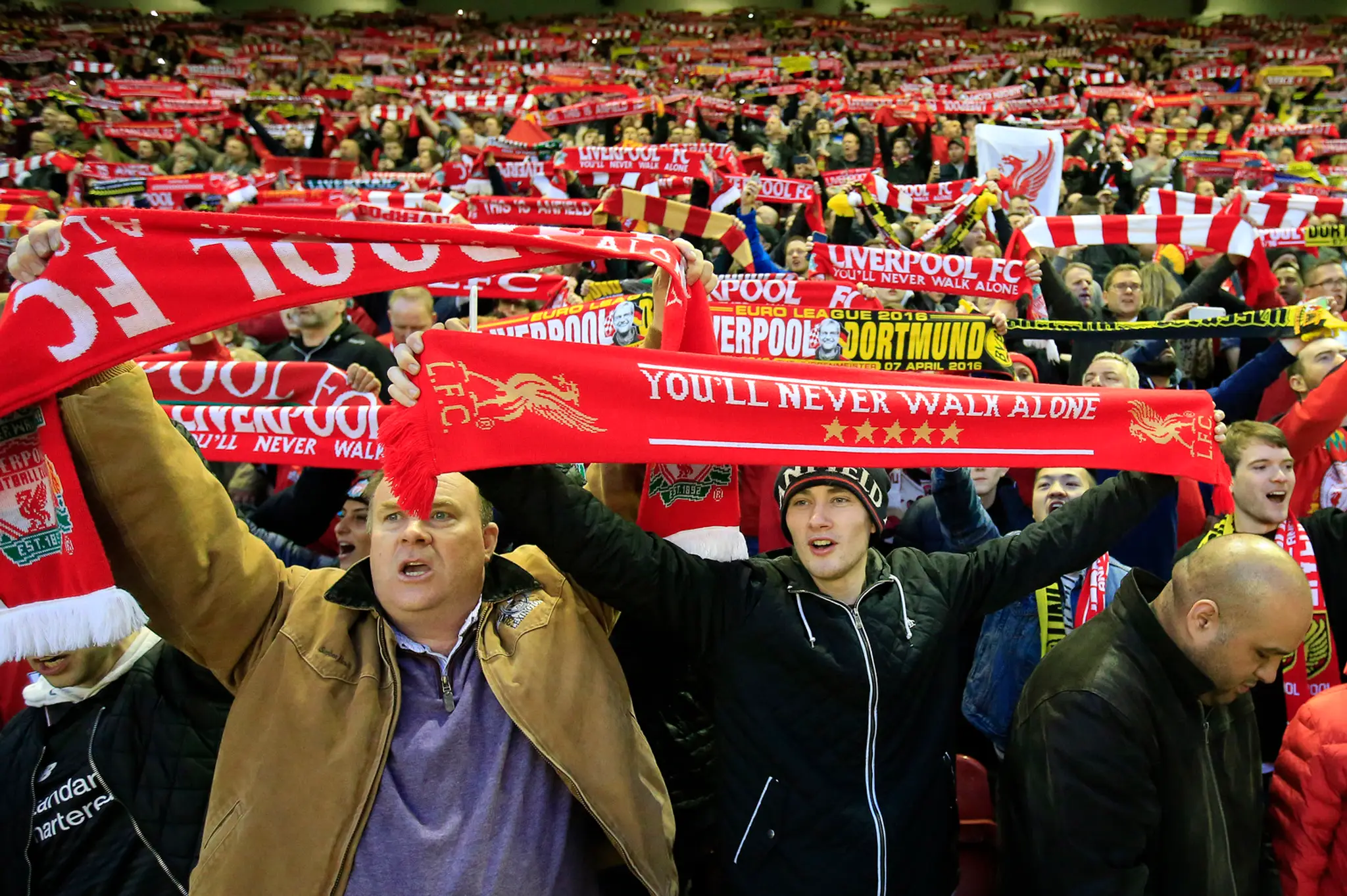 Fanúšikovia Liverpoolu.