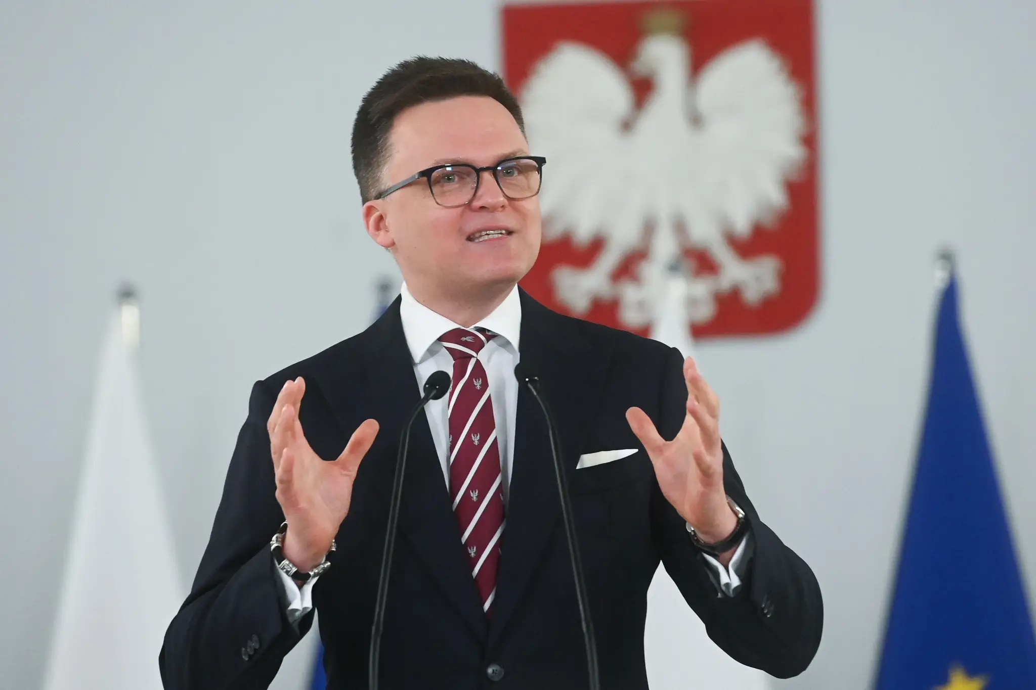 Predseda poľského Sejmu (dolnej komory parlamentu) Szymon Holownia
