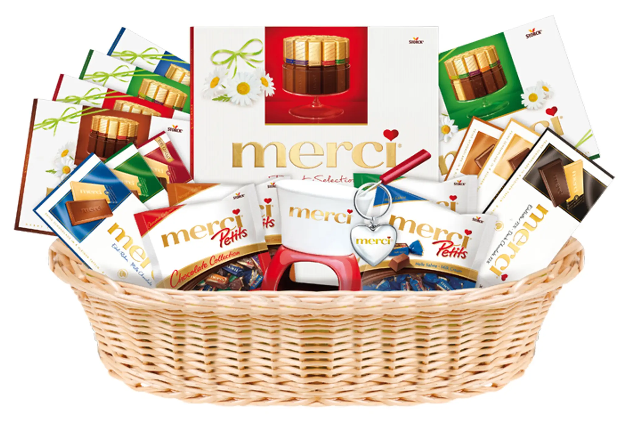 Košík plný merci.