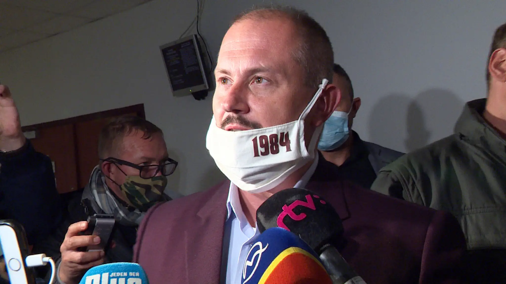 Marian Kotleba po vynesení rozsudku v kauze šeky.