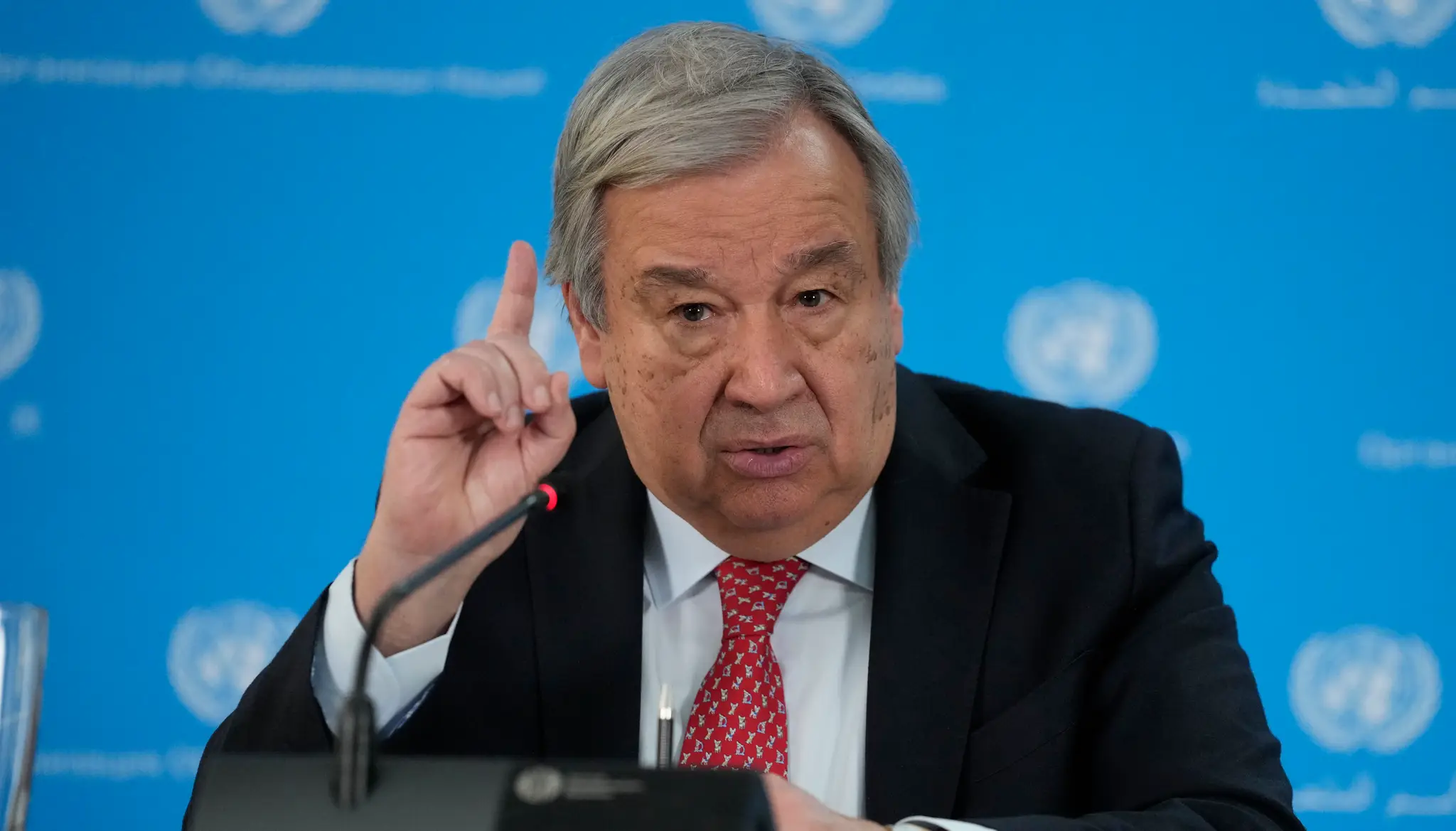 Na archívnej snímke z 3. mája 2023 generálny tajomník OSN António Guterres.