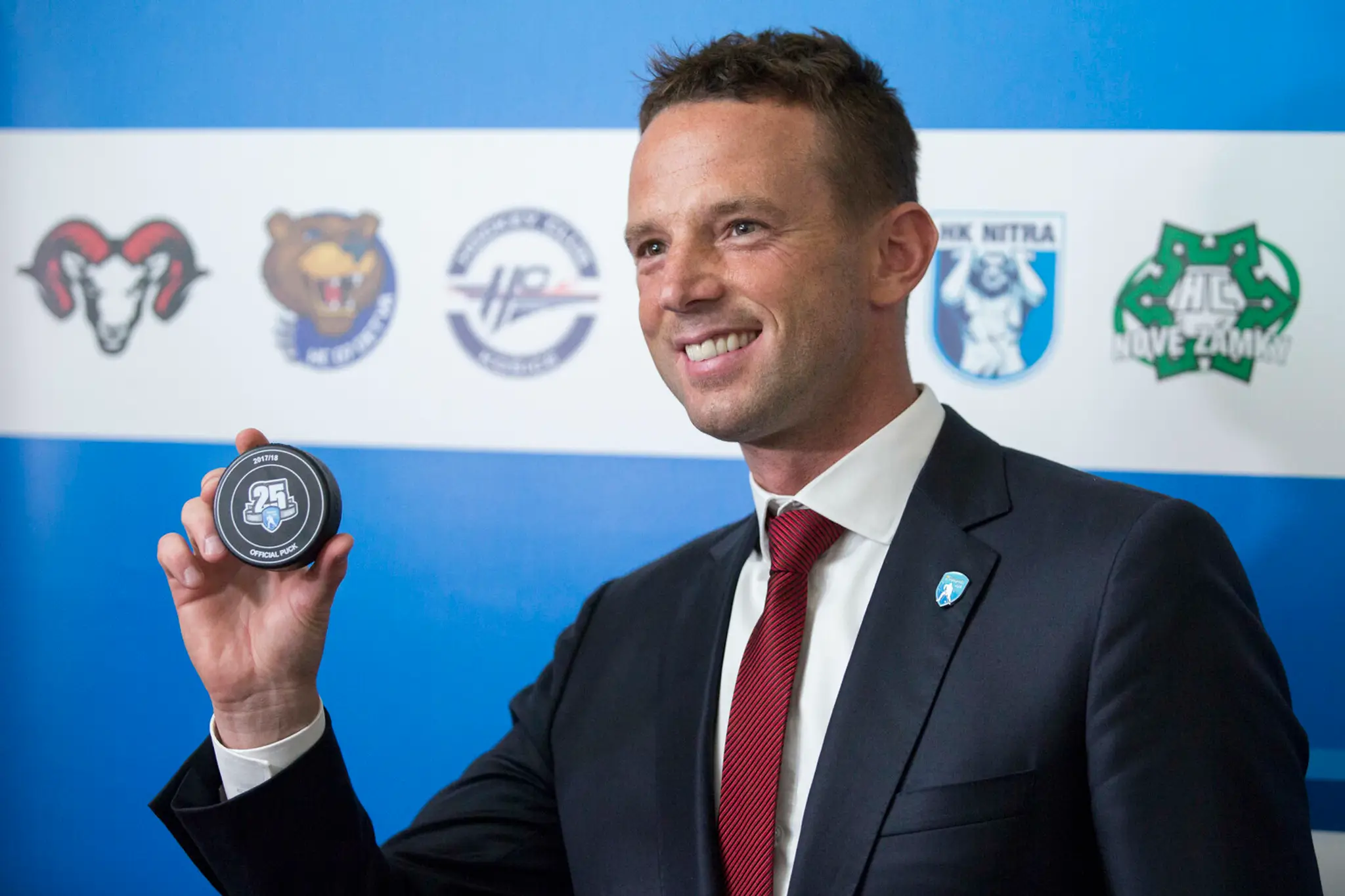 Na snímke riaditeľ Tipsport ligy Richard Lintner počas tlačovej konferencie hokejovej Tipsport Ligy pred začiatkom novej sezóny.