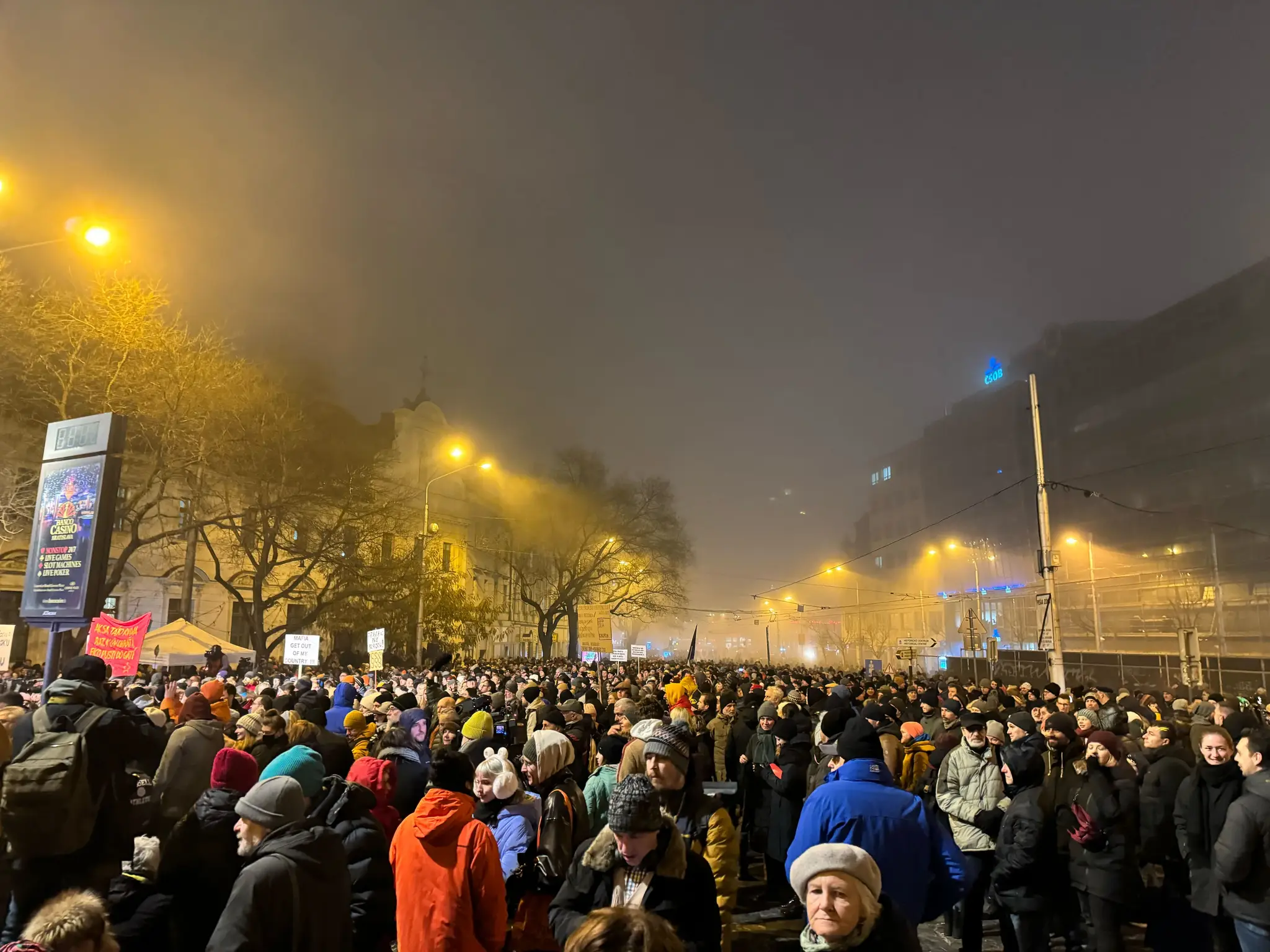 Protivládny protest na Námestí SNP v Bratislave