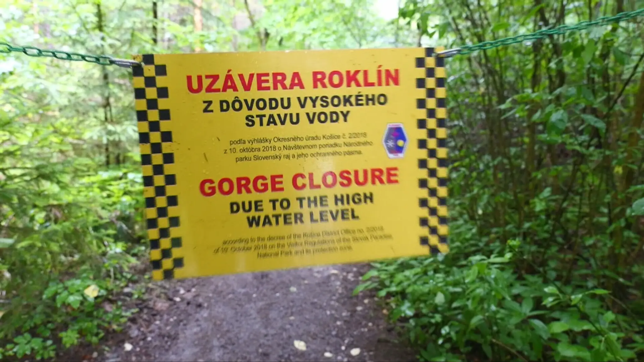 Všetky rokliny v Slovenskom raji sú pre vysoký stav vody uzavreté.