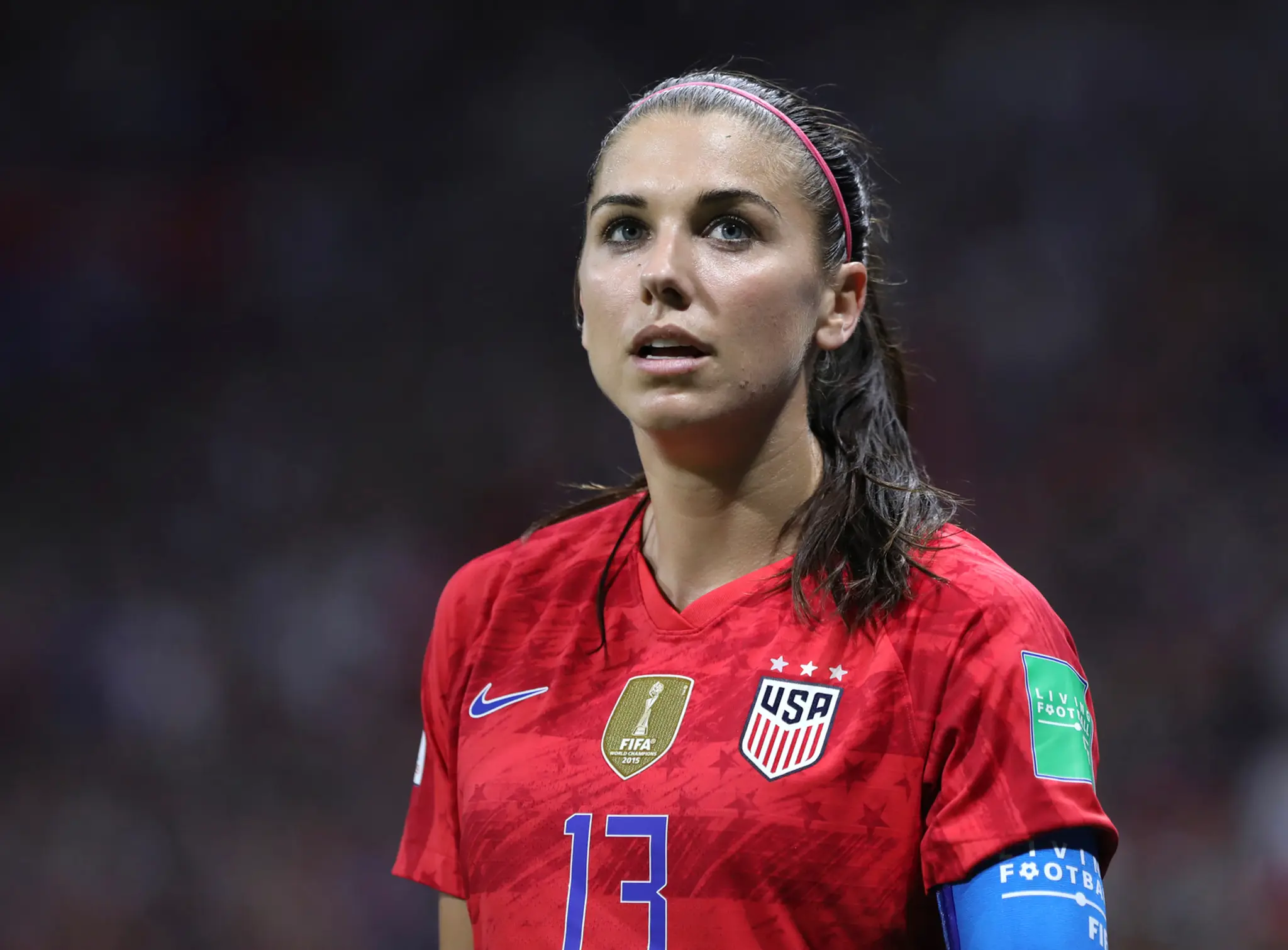 Američanka Alex Morganová v semifinále MS žien proti Anglicku.