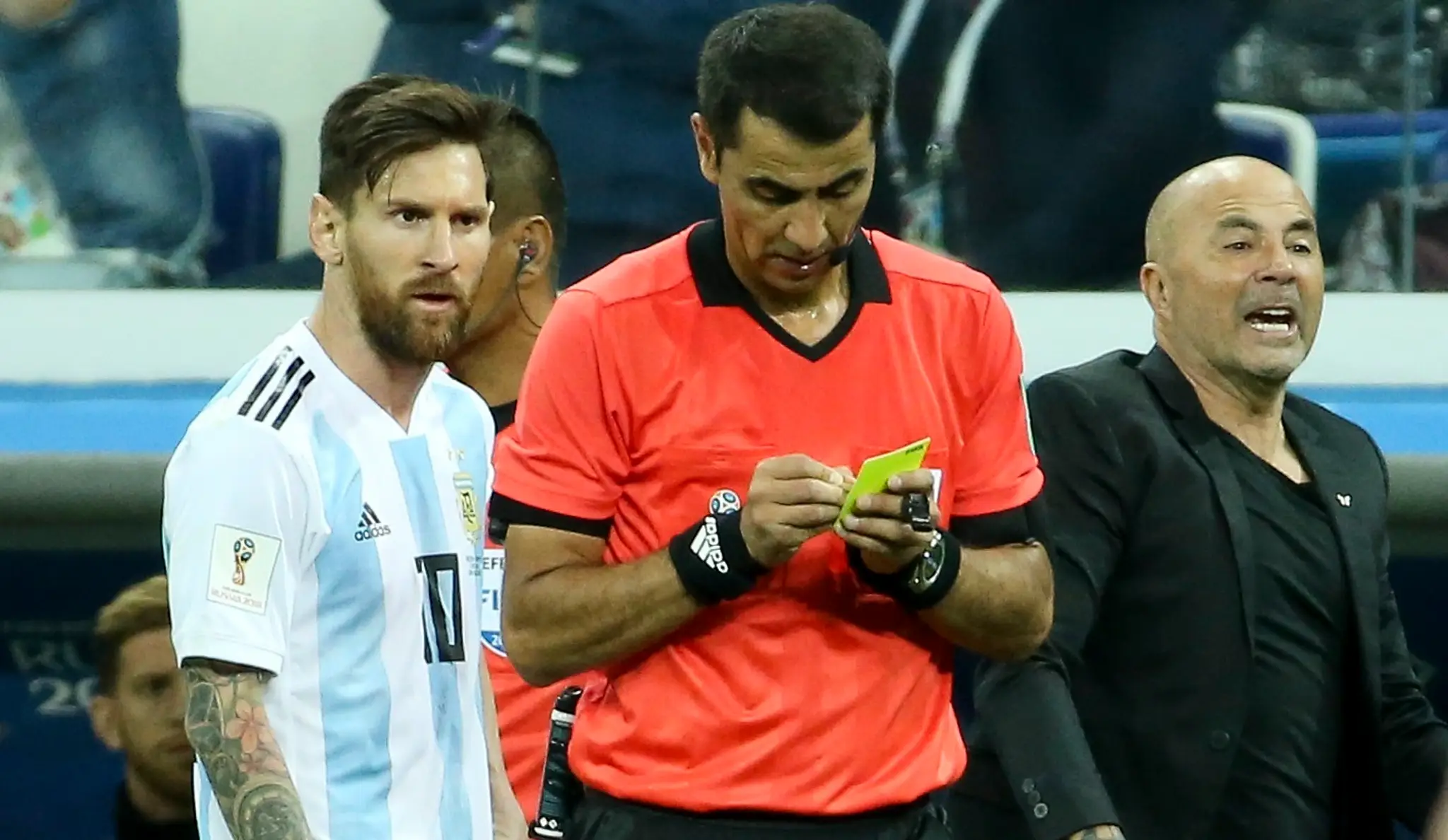 Lionel Messi a Jorge Sampaoli.