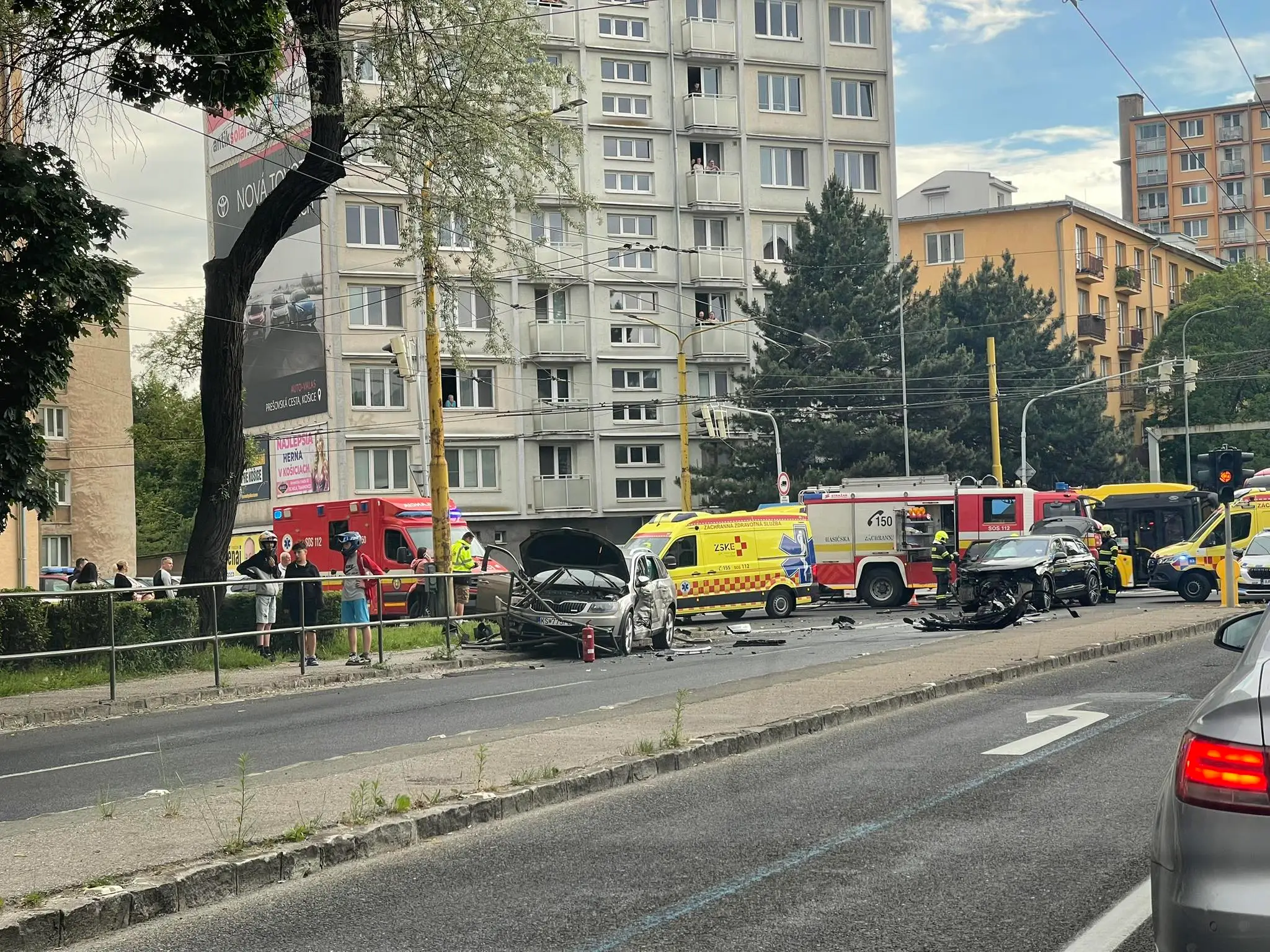 Nehoda na križovatke v Košiciach.