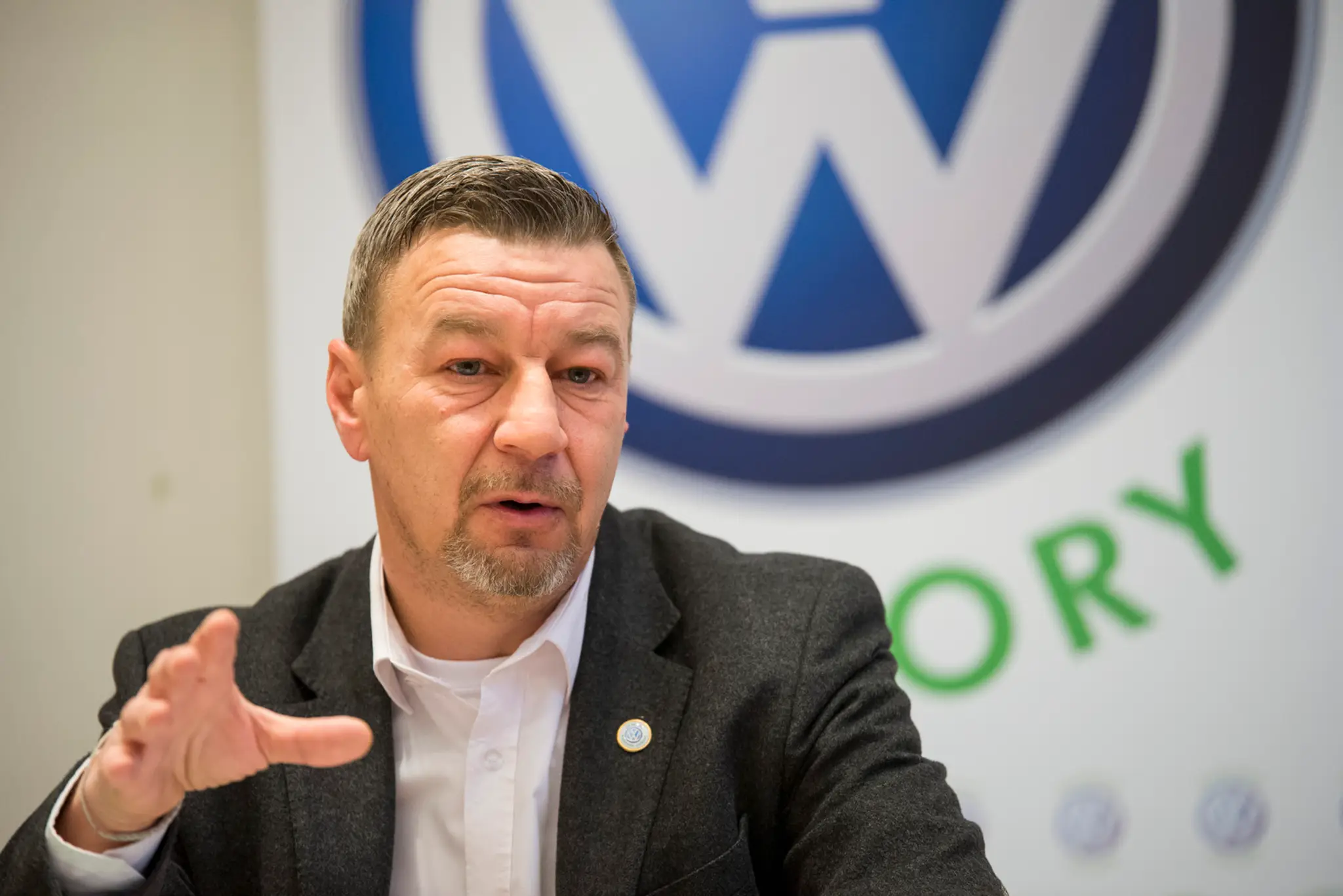 Na snímke predseda Moderných odborov Volkswagen Zoroslav Smolinský