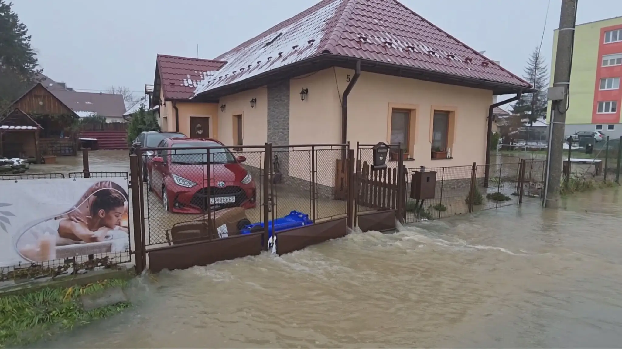 Zaplavený dom v Sliači