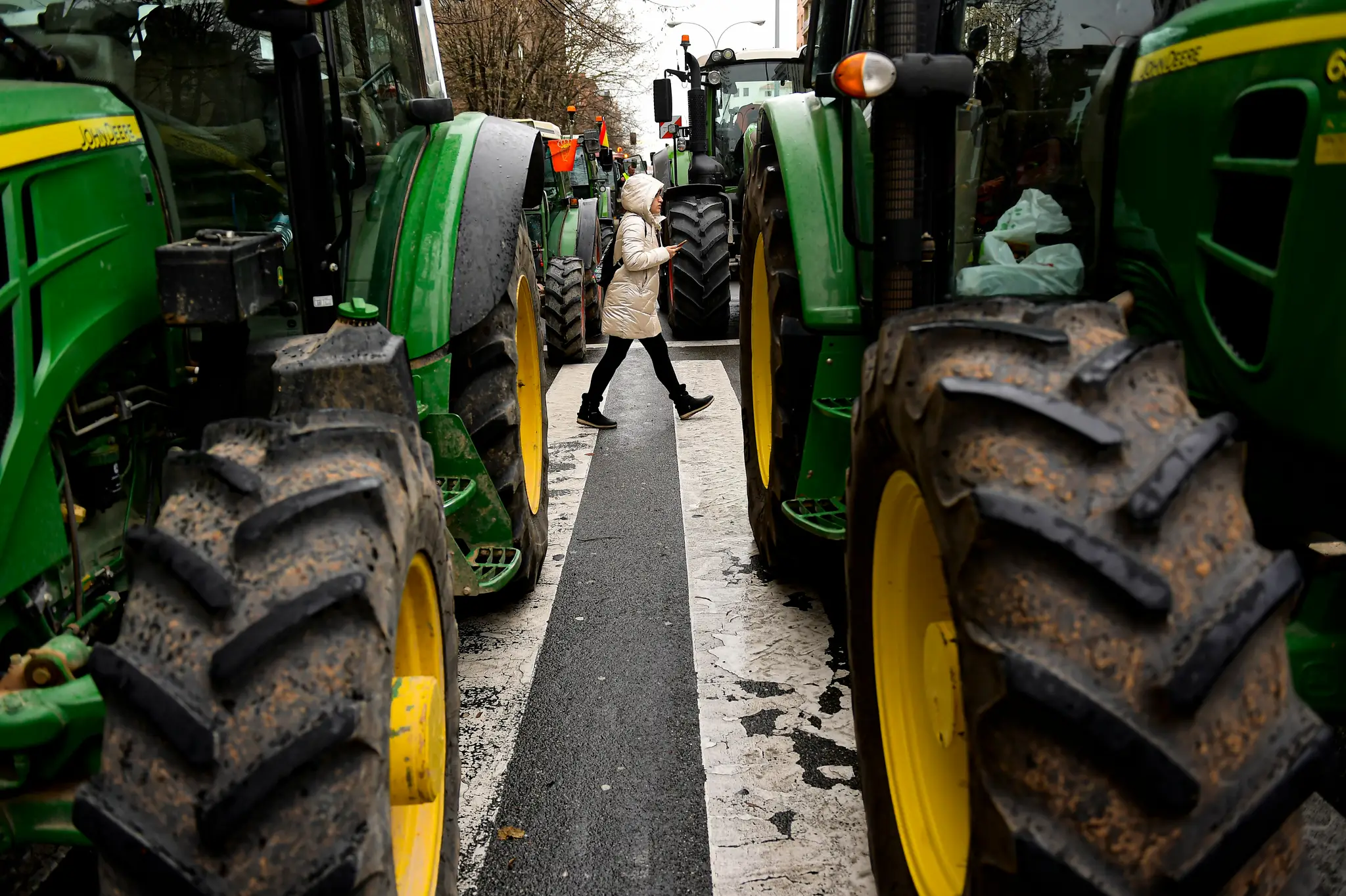 Protest farmárov v Španielsku.
