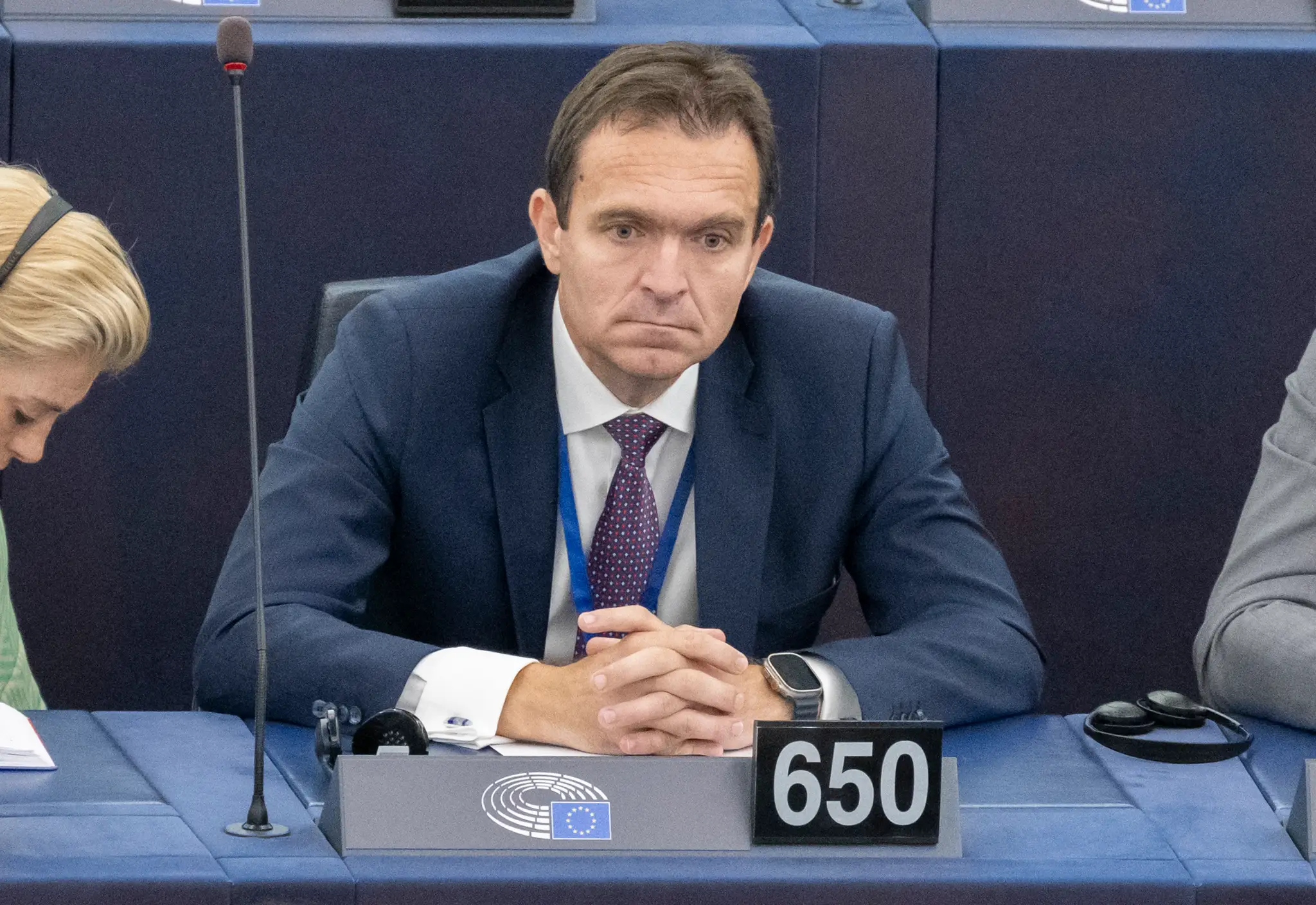 Na snímke slovenský europoslanec Ľudovít Ódor (PS) počas ustanovujúcej plenárnej schôdze Európskeho parlamentu po júnových voľbách v utorok 16. júla 2024 v Štrasburgu.