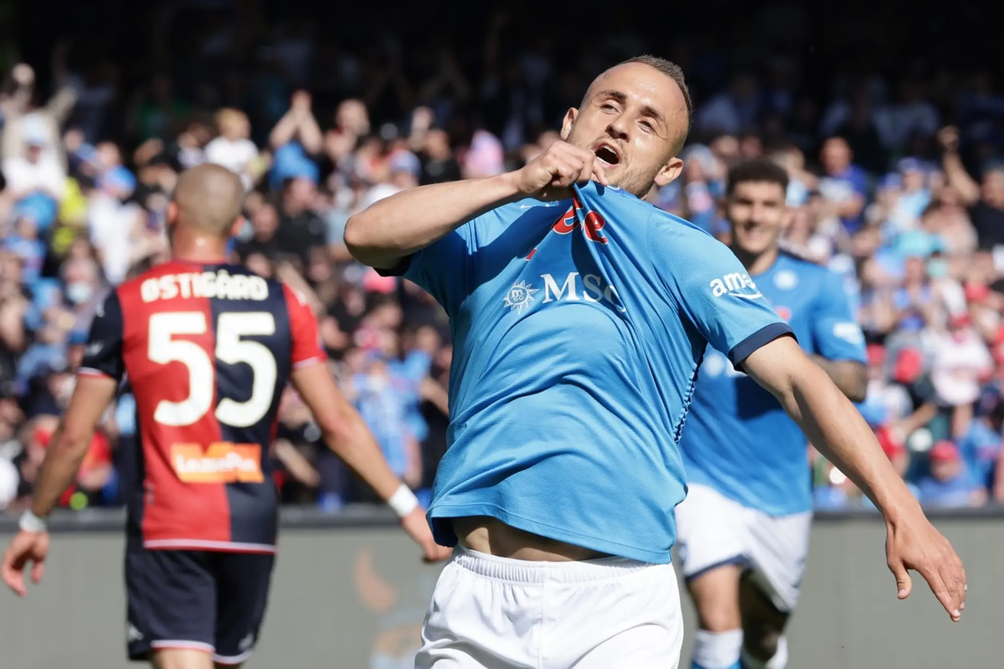 Stanislav Lobotka sa raduje z prvého gólu v drese Neapola.