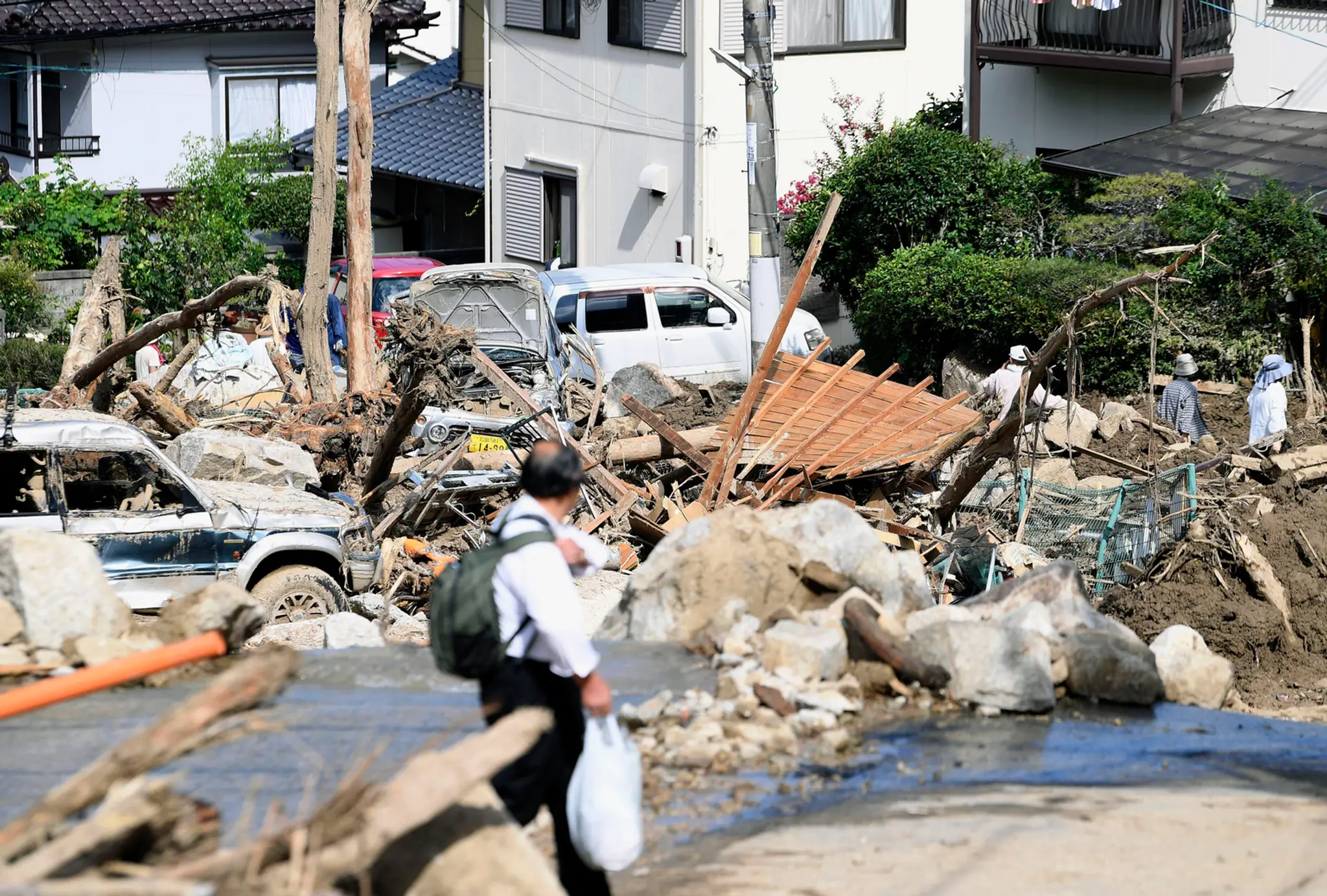 Záplavy a zosuvy pôdy v Japonsku