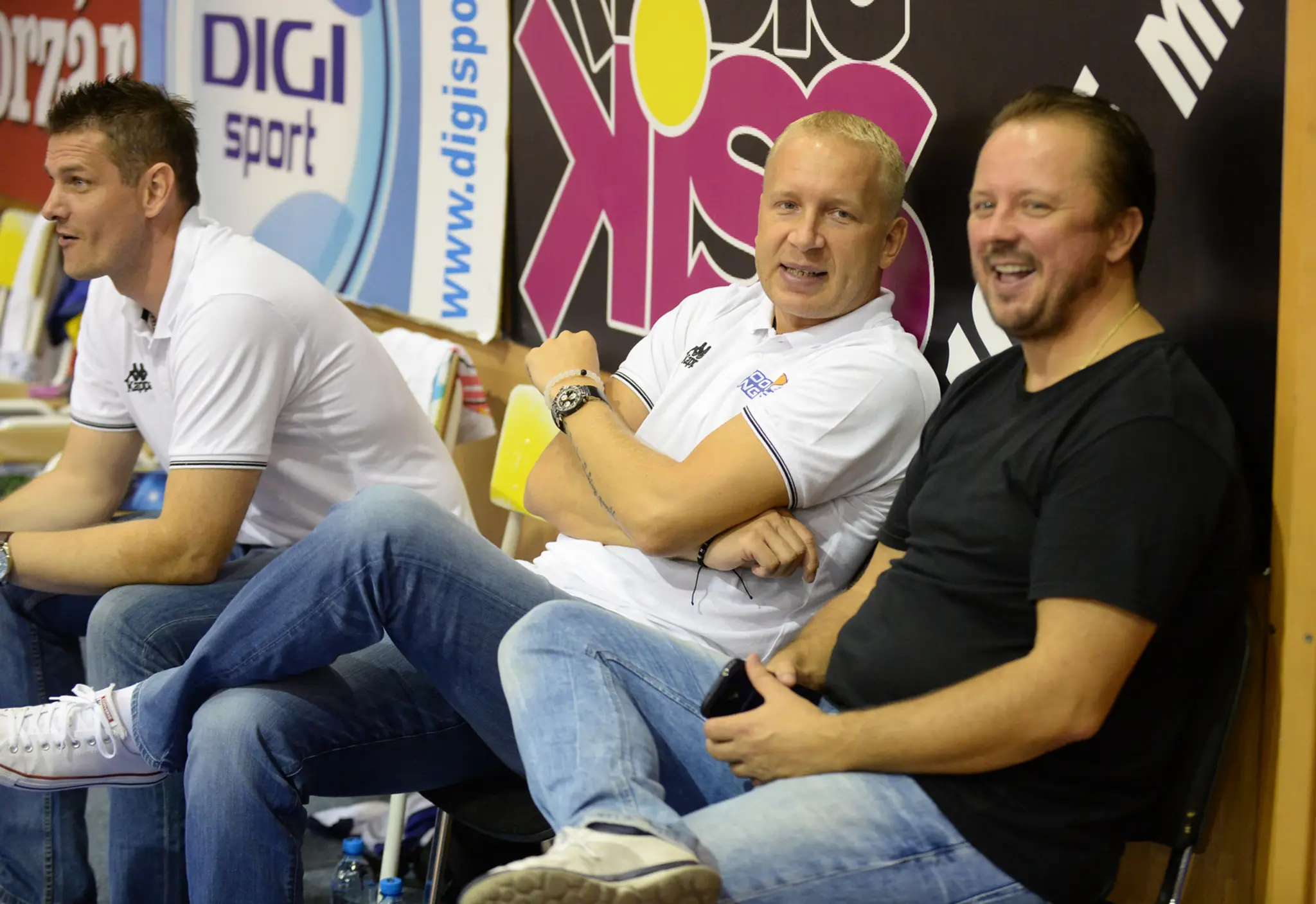 Na archívnej snímke hlavný tréner Good Angels Košice Maroš Kováčik a generálny manažér Good Angels Košice Daniel Jendrichovský.