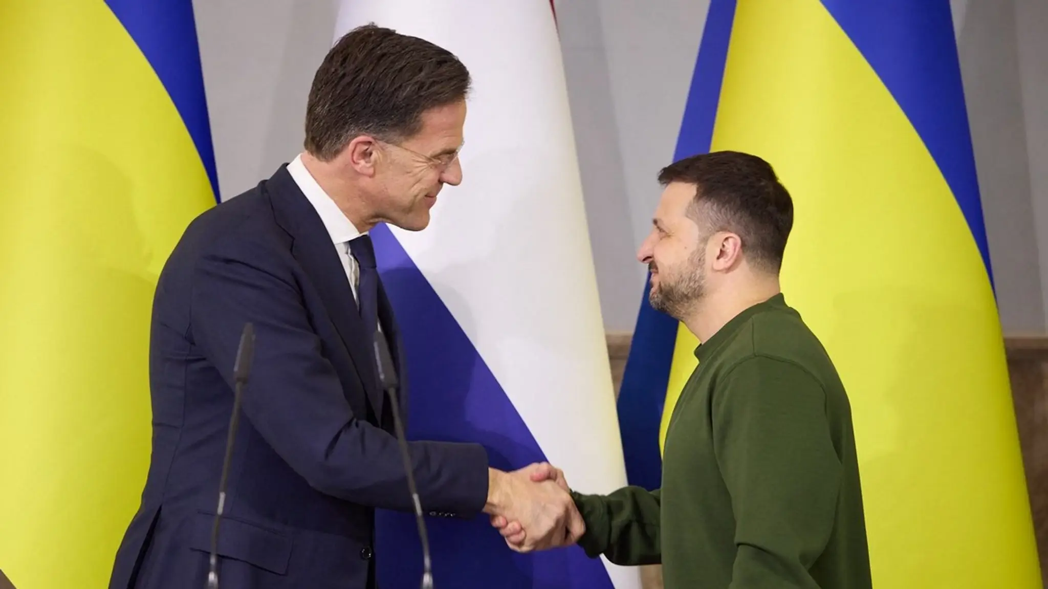 Mark Rutte a Volodymyr Zelenskyj