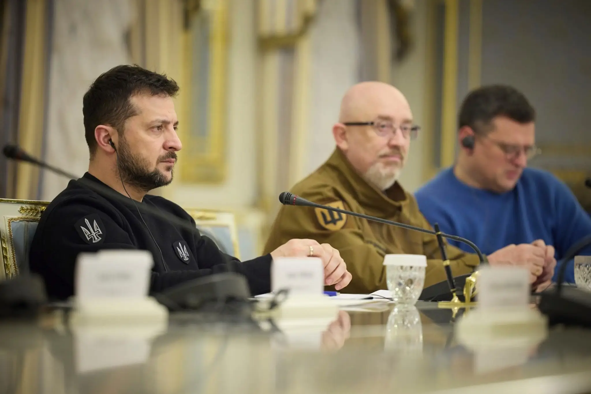 Ukrajinský prezident Volodymyr Zelenskyj a minister obrany Oleksij Reznikov.