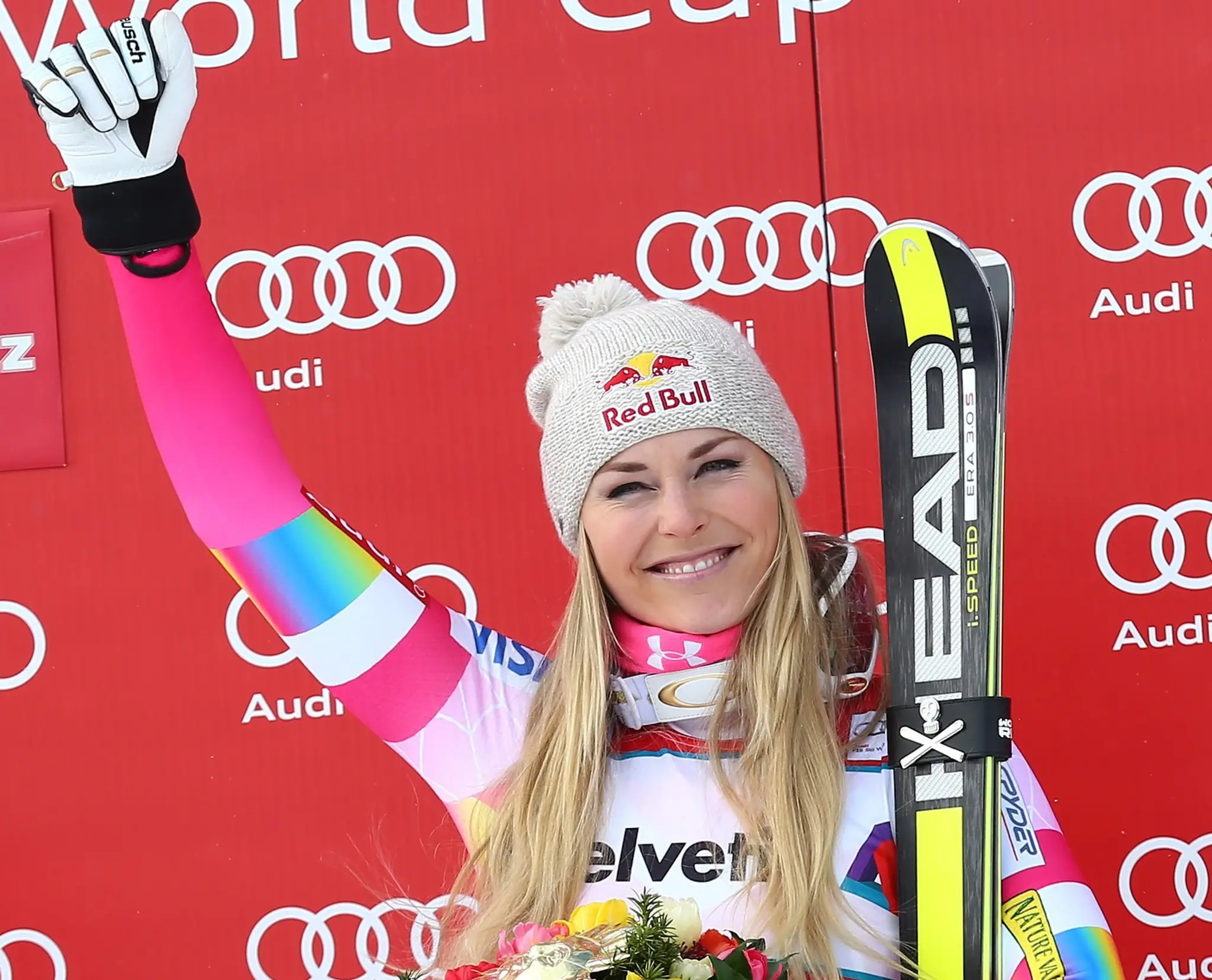 Lindsey Vonnová po víťazstve v super-G