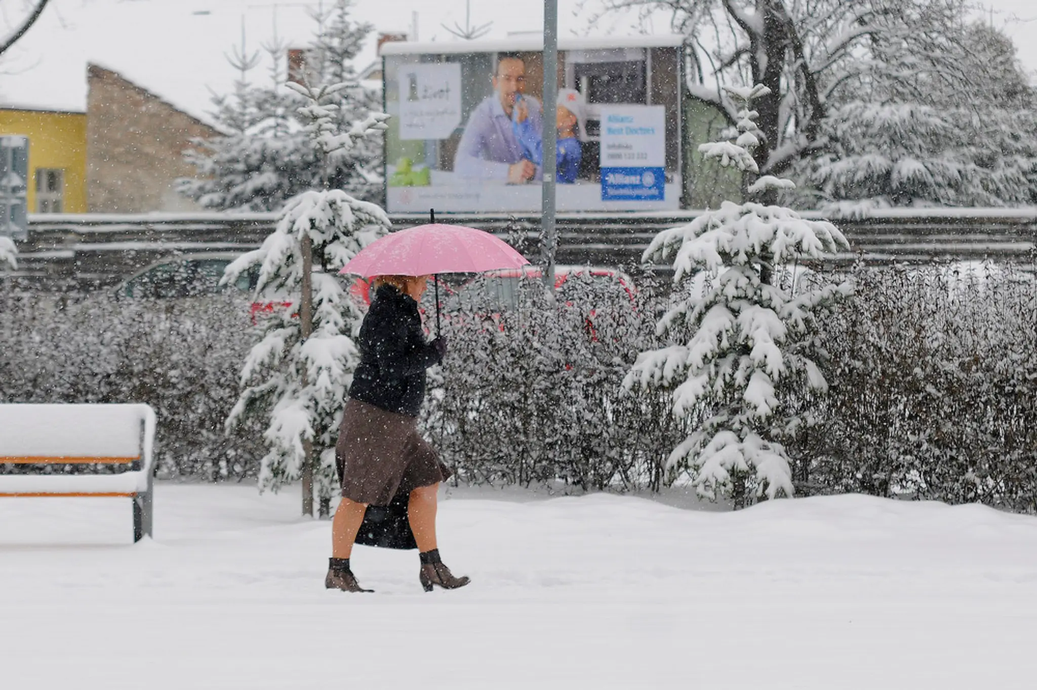 Sneženie v Poprade.