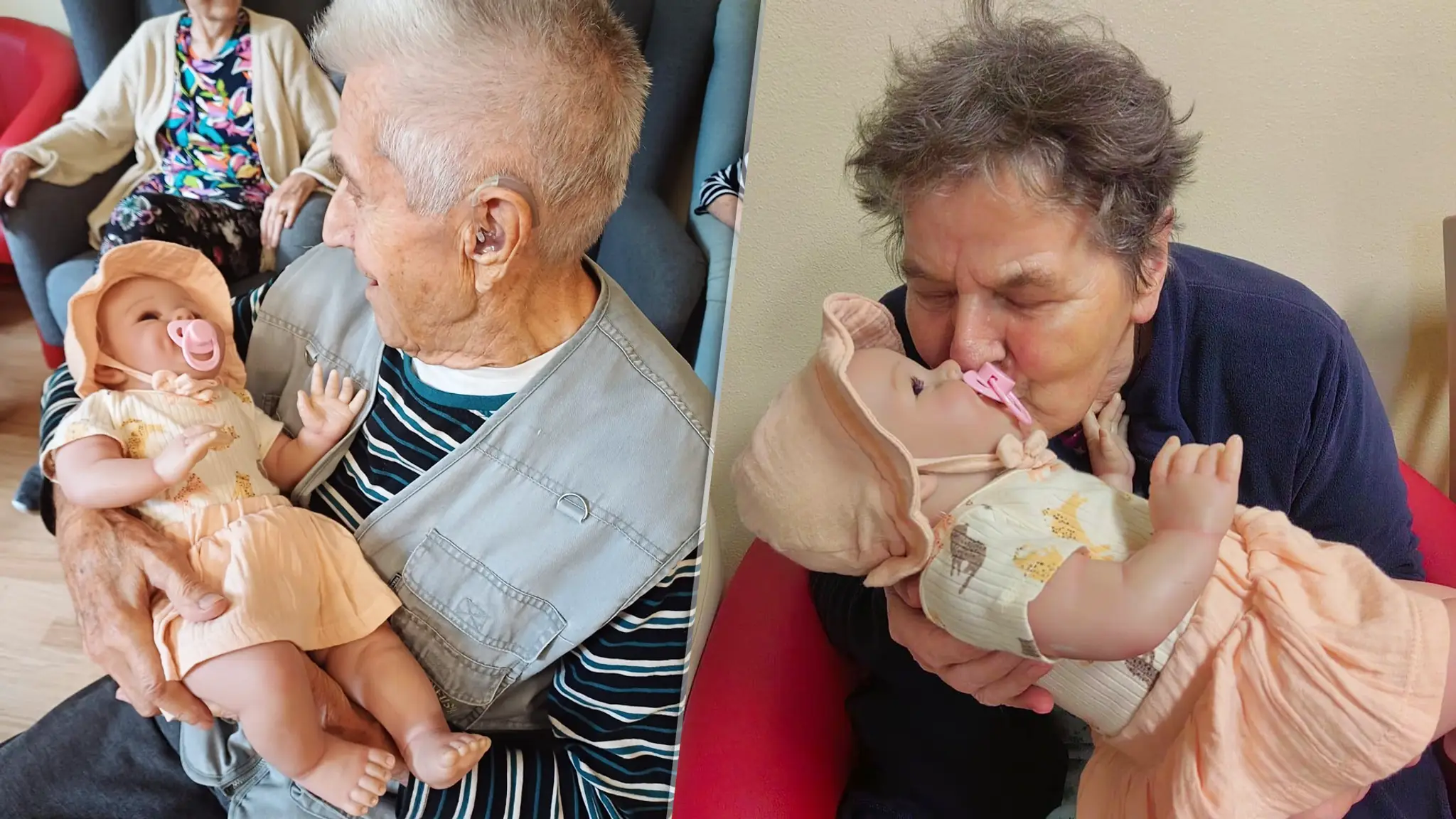 Bábiky robia seniorom v zariadeniach radosť a zároveň im pomáhajú. 