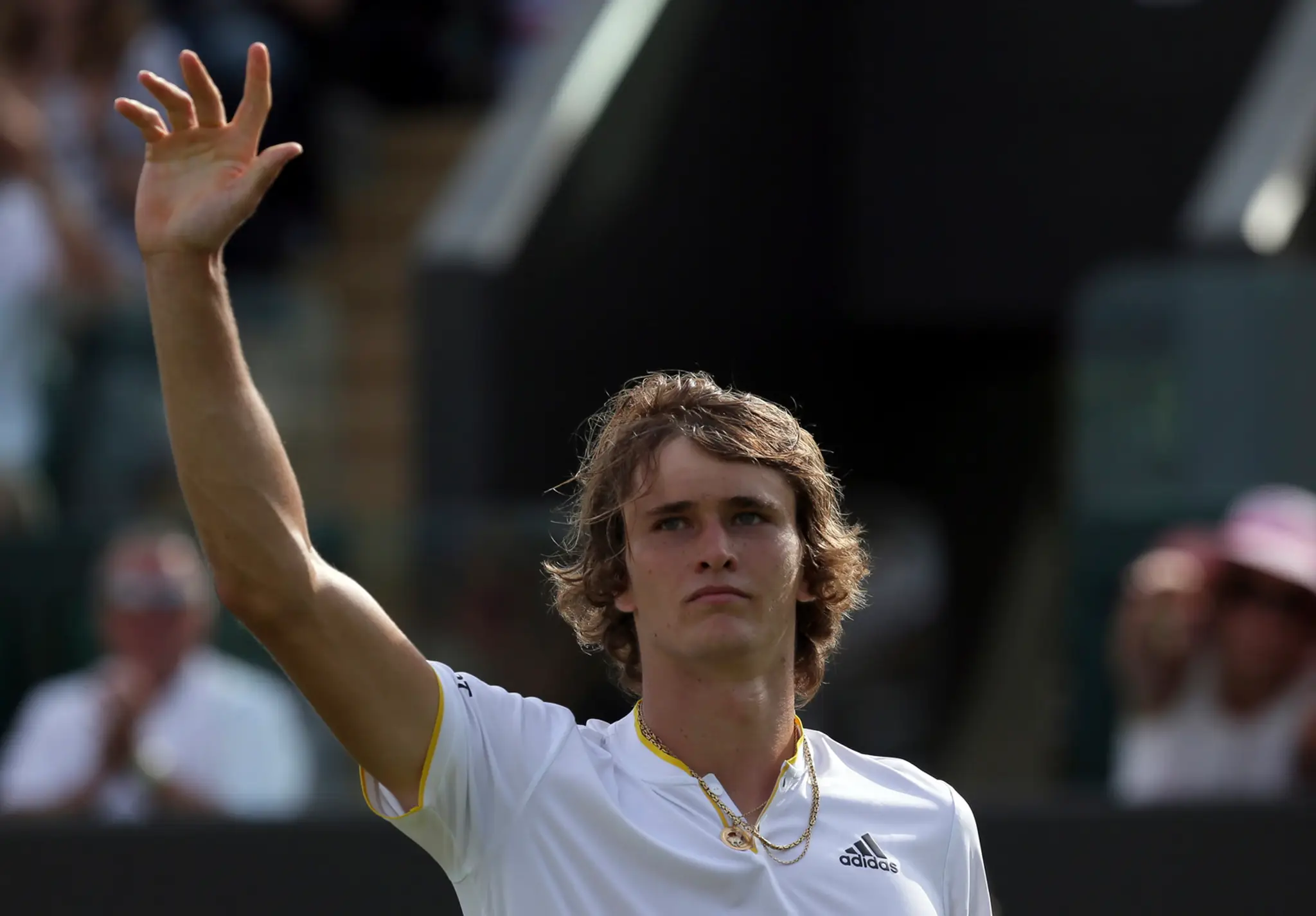 Nemec Alexander Zverev sa teší z postupu do 2. kola Wimbledonu 2017.