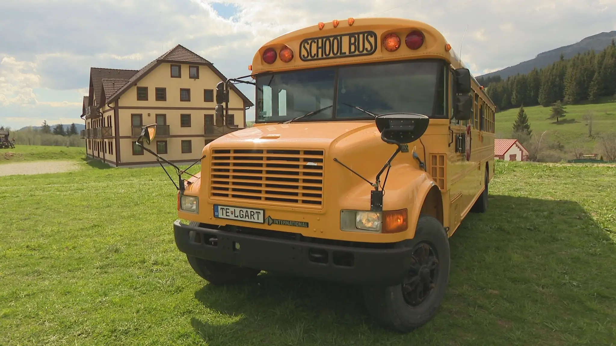 Americký autobus v Telgárte. 