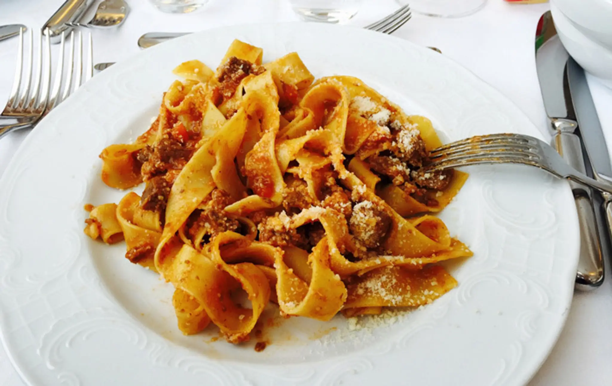 Pappardelle al ragù bolognese.