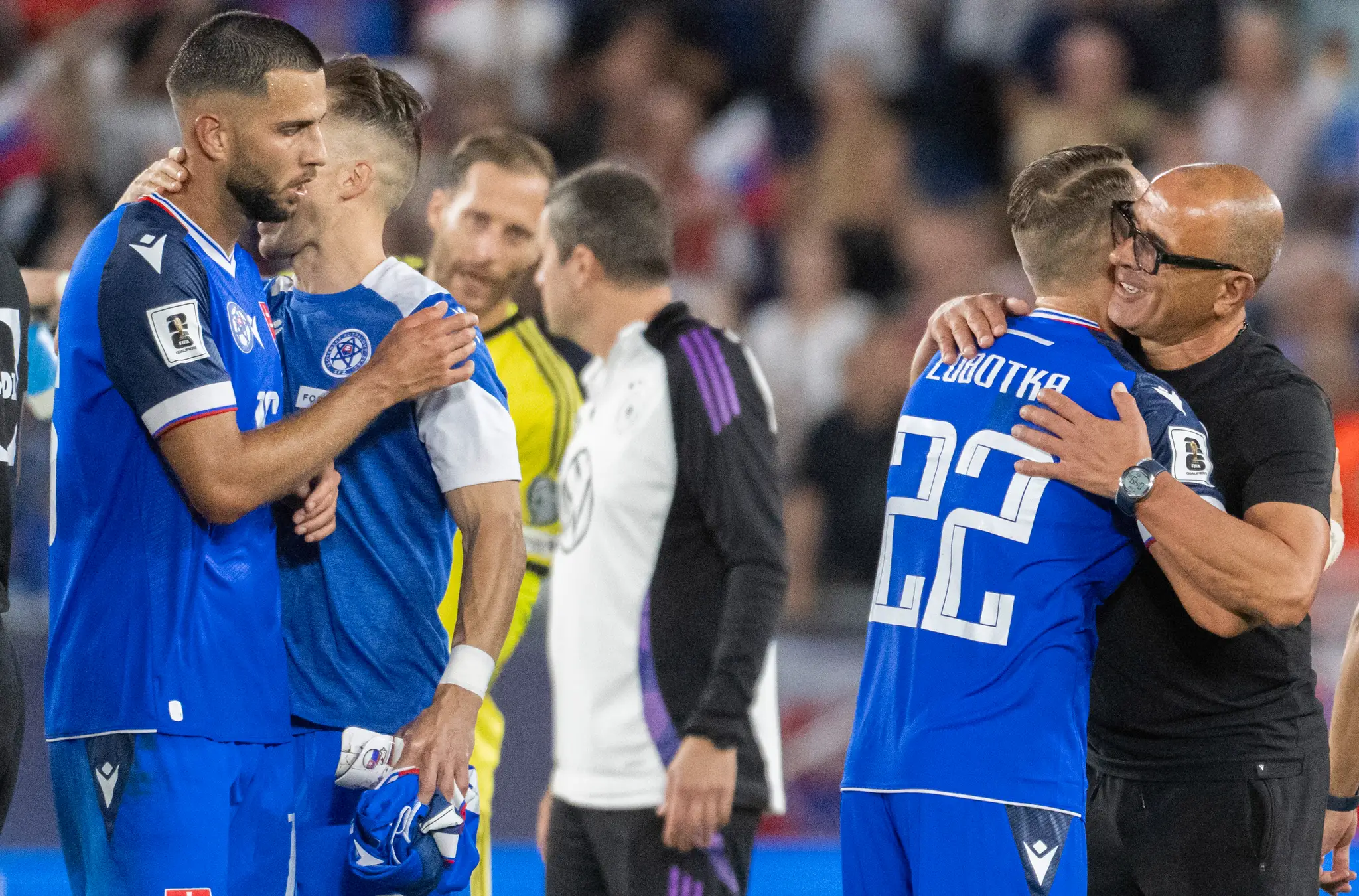 Na snímke radosť slovenských futbalistov.