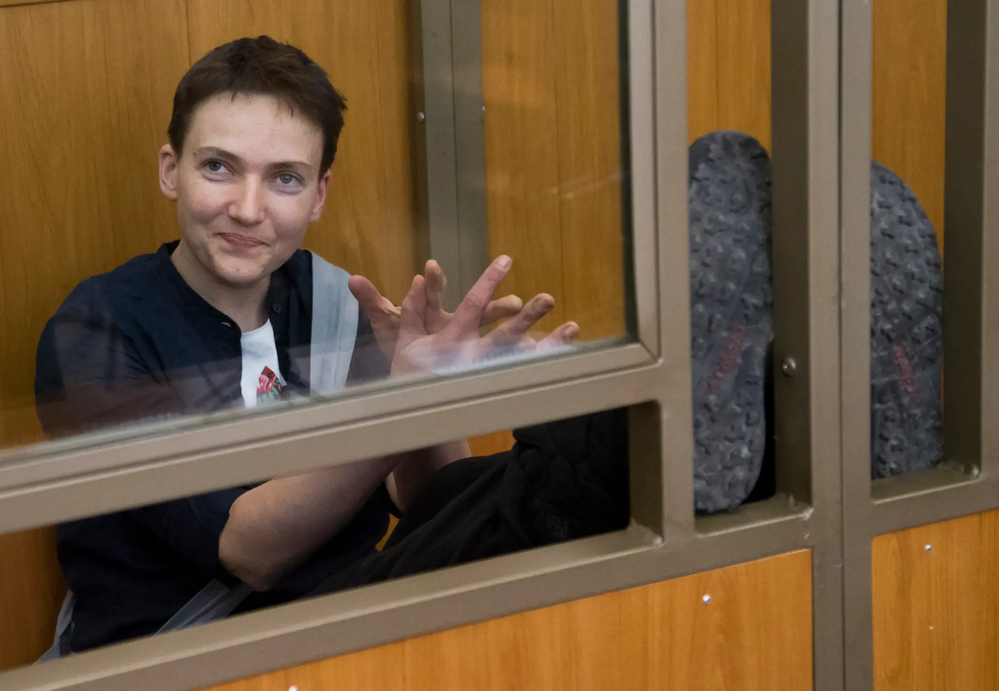  Na snímke ukrajinská pilotka Nadija Savčenková. 