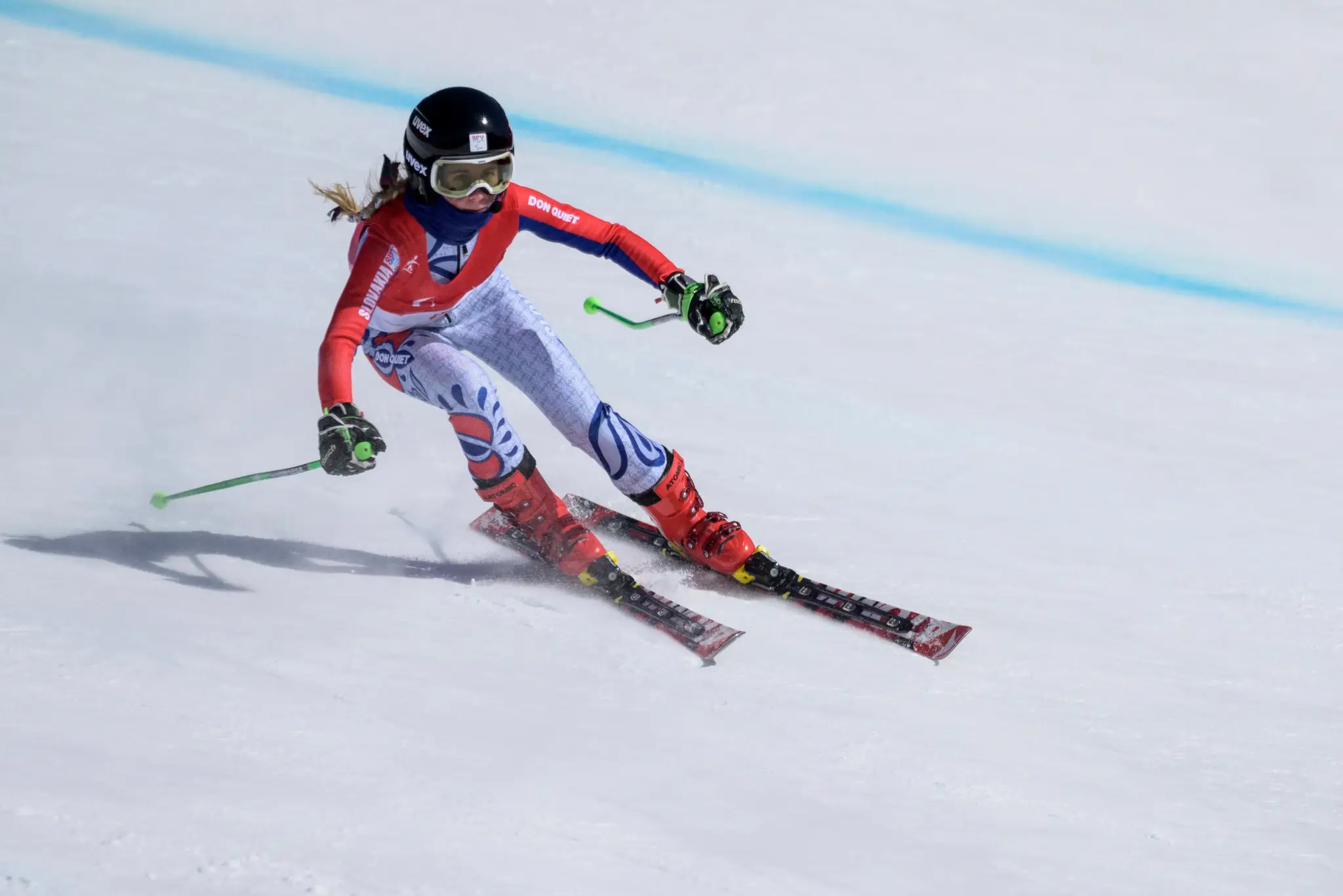 Alexandra Rexová v super-G zrakovo znevýhodnených žien na ZPH 2022 v Pekingu.