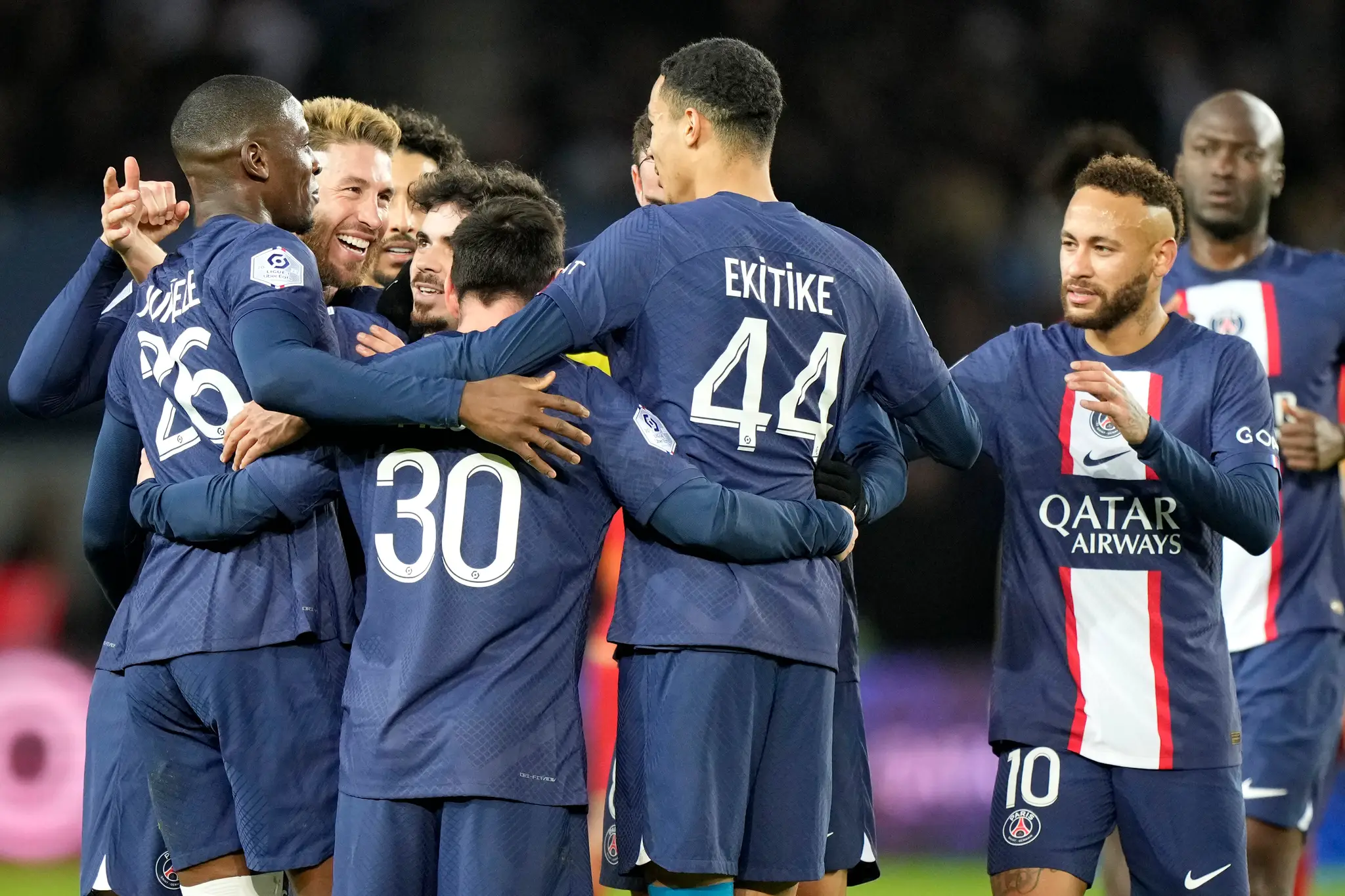 Hráči PSG v zápase Ligue 1 proti Angers