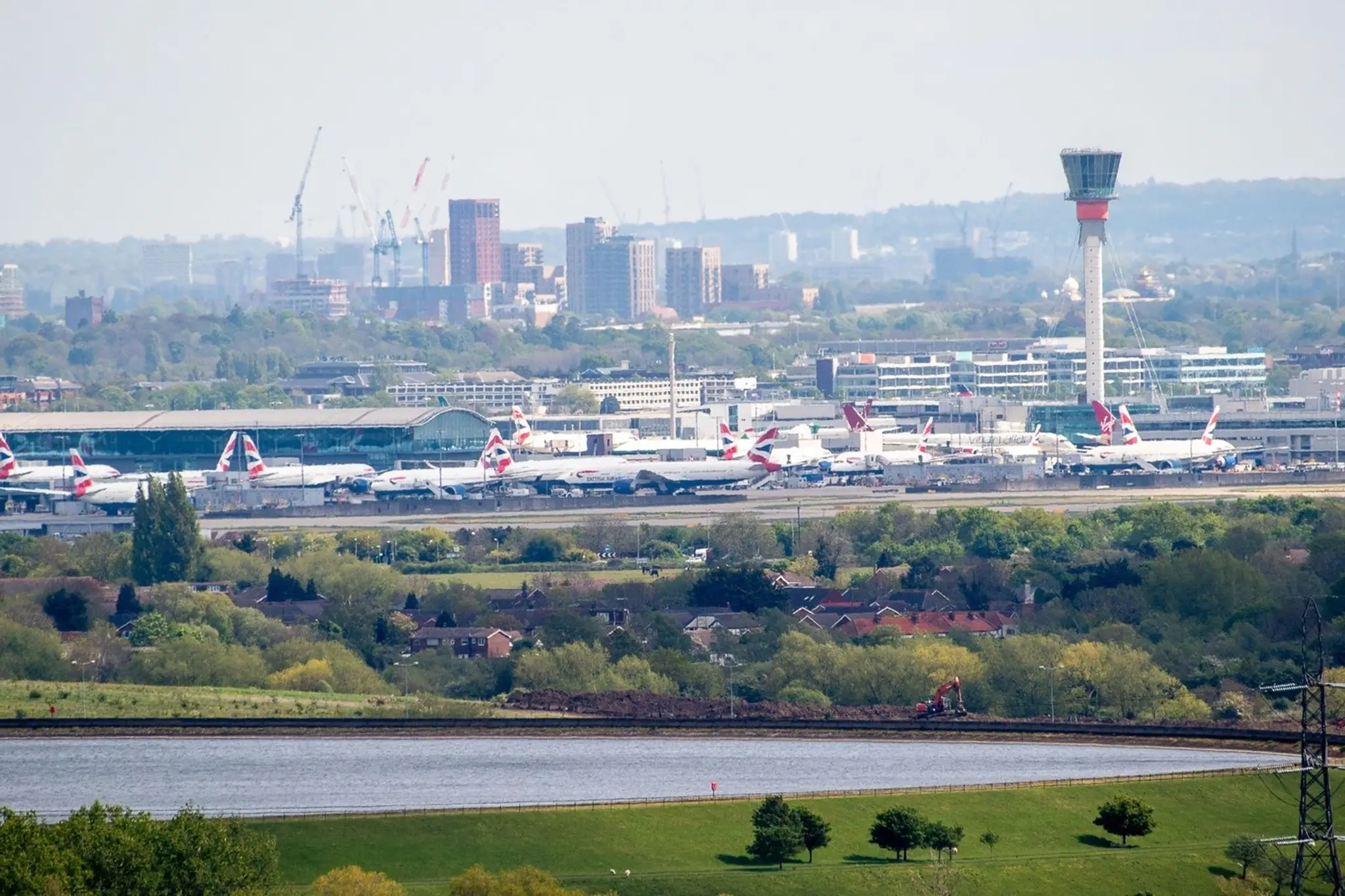 Pohľad na letisko Heathrow.