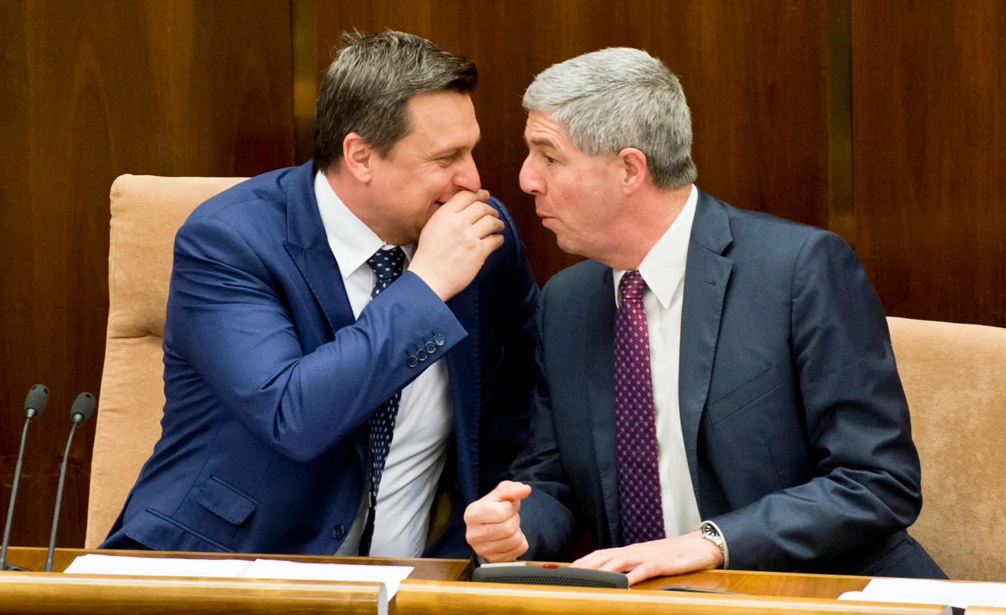 Predseda SNS Andrej Danko a predseda Mosta-Híd Béla Bugár